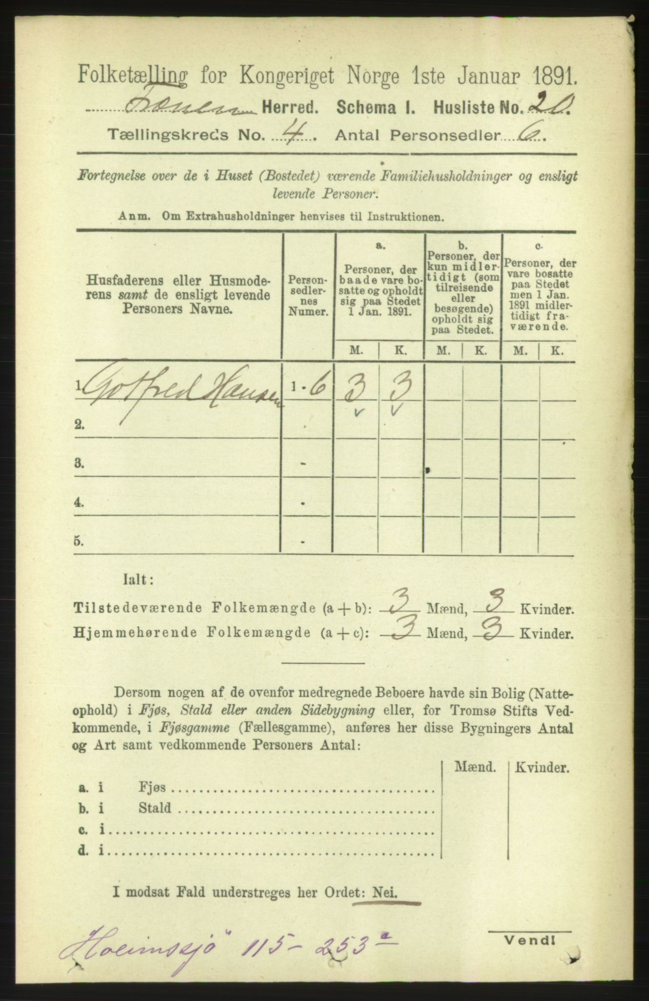 RA, 1891 census for 1548 Fræna, 1891, p. 1100