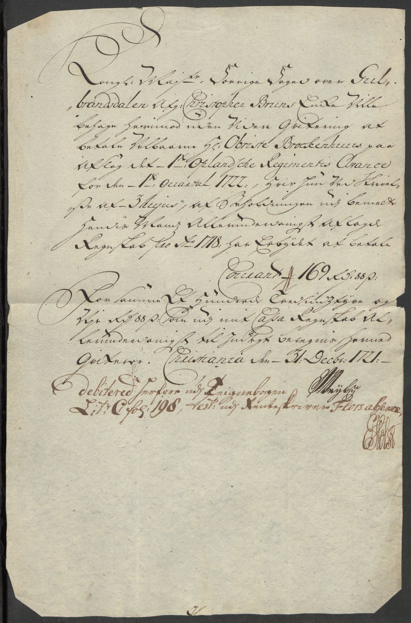 Rentekammeret inntil 1814, Reviderte regnskaper, Fogderegnskap, AV/RA-EA-4092/R17/L1188: Fogderegnskap Gudbrandsdal, 1718, p. 265