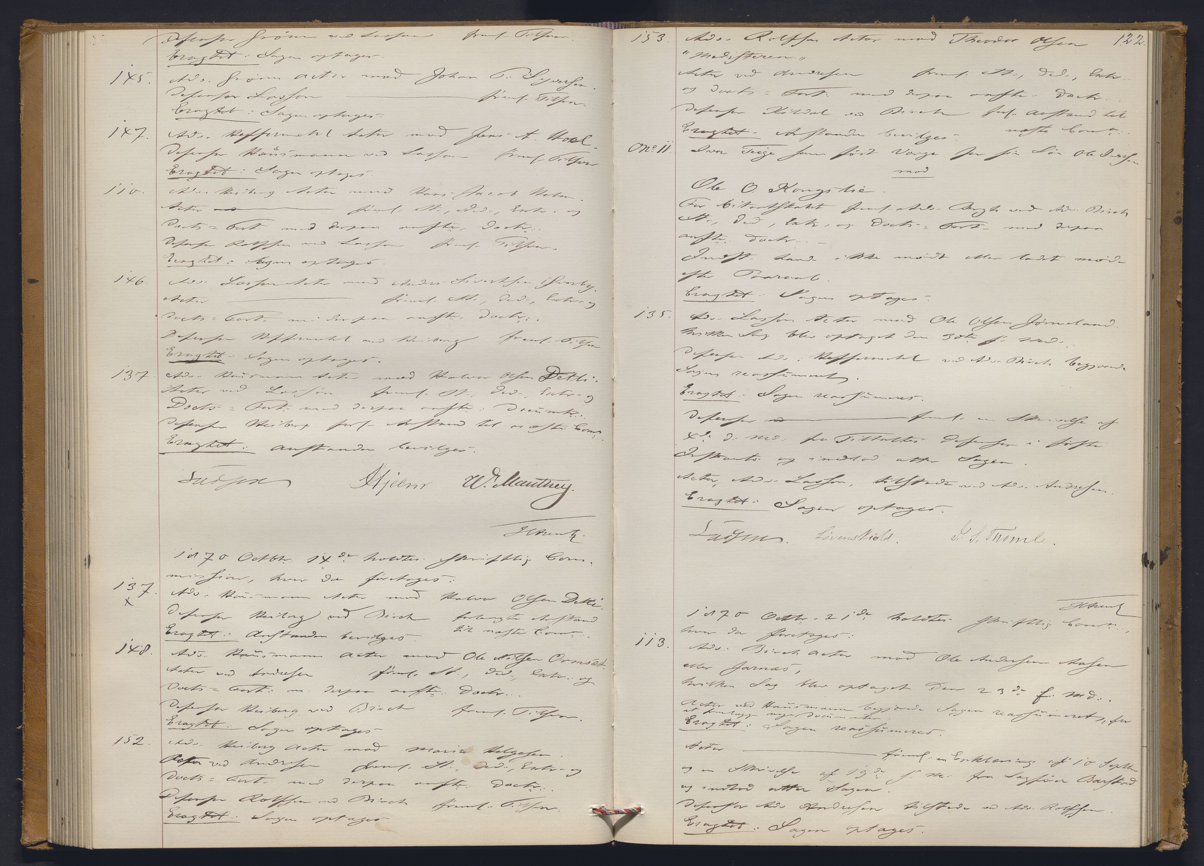 Høyesterett, AV/RA-S-1002/E/Ef/L0012: Protokoll over saker som gikk til skriftlig behandling, 1867-1873, p. 121b-122a