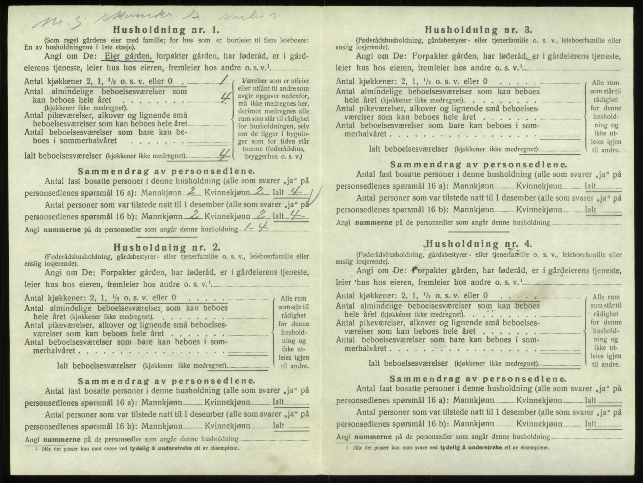 SAO, 1920 census for Berg, 1920, p. 1207