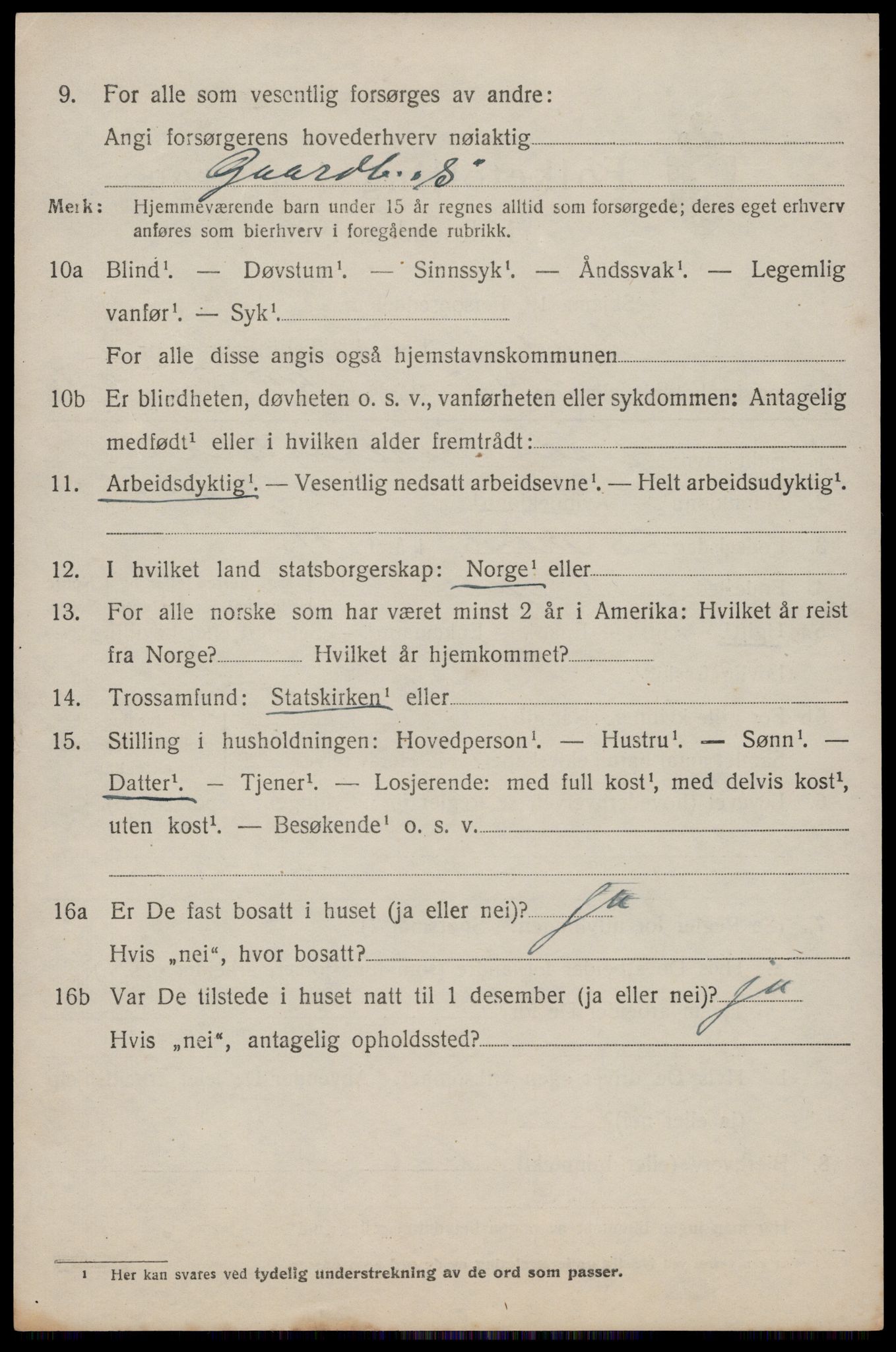 SAST, 1920 census for Klepp, 1920, p. 7549