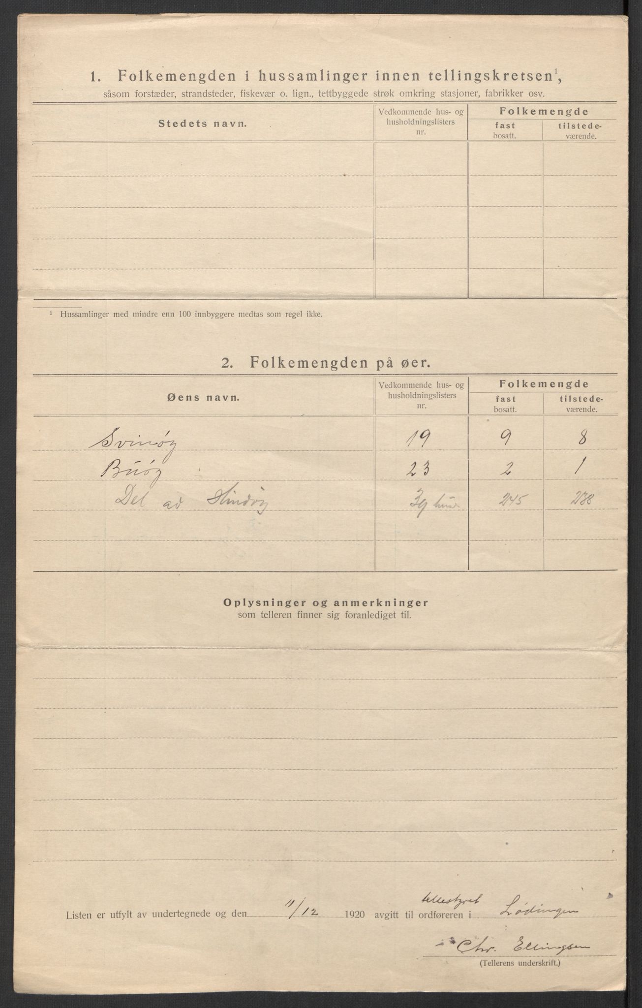 SAT, 1920 census for Lødingen, 1920, p. 14