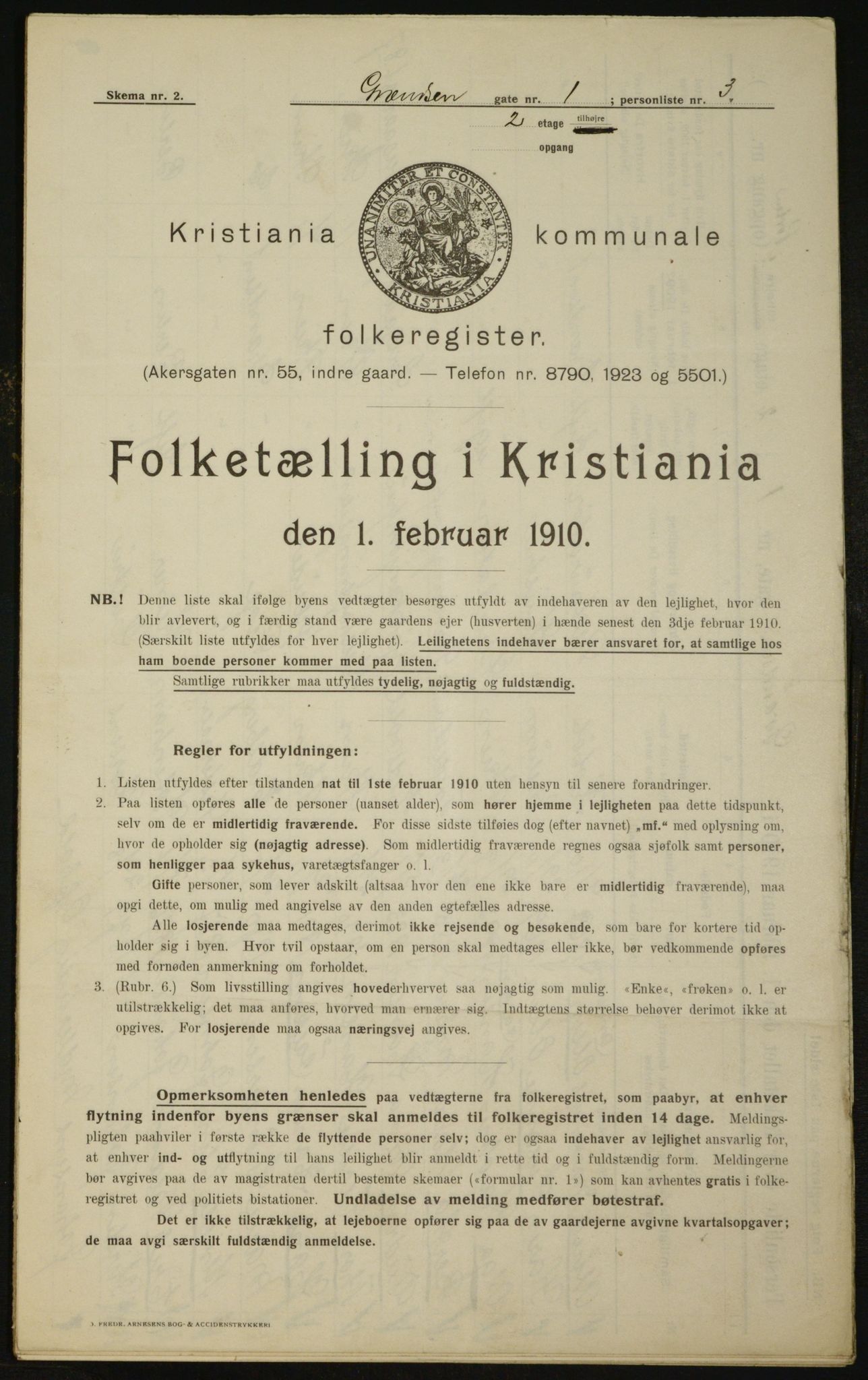 OBA, Municipal Census 1910 for Kristiania, 1910, p. 28217