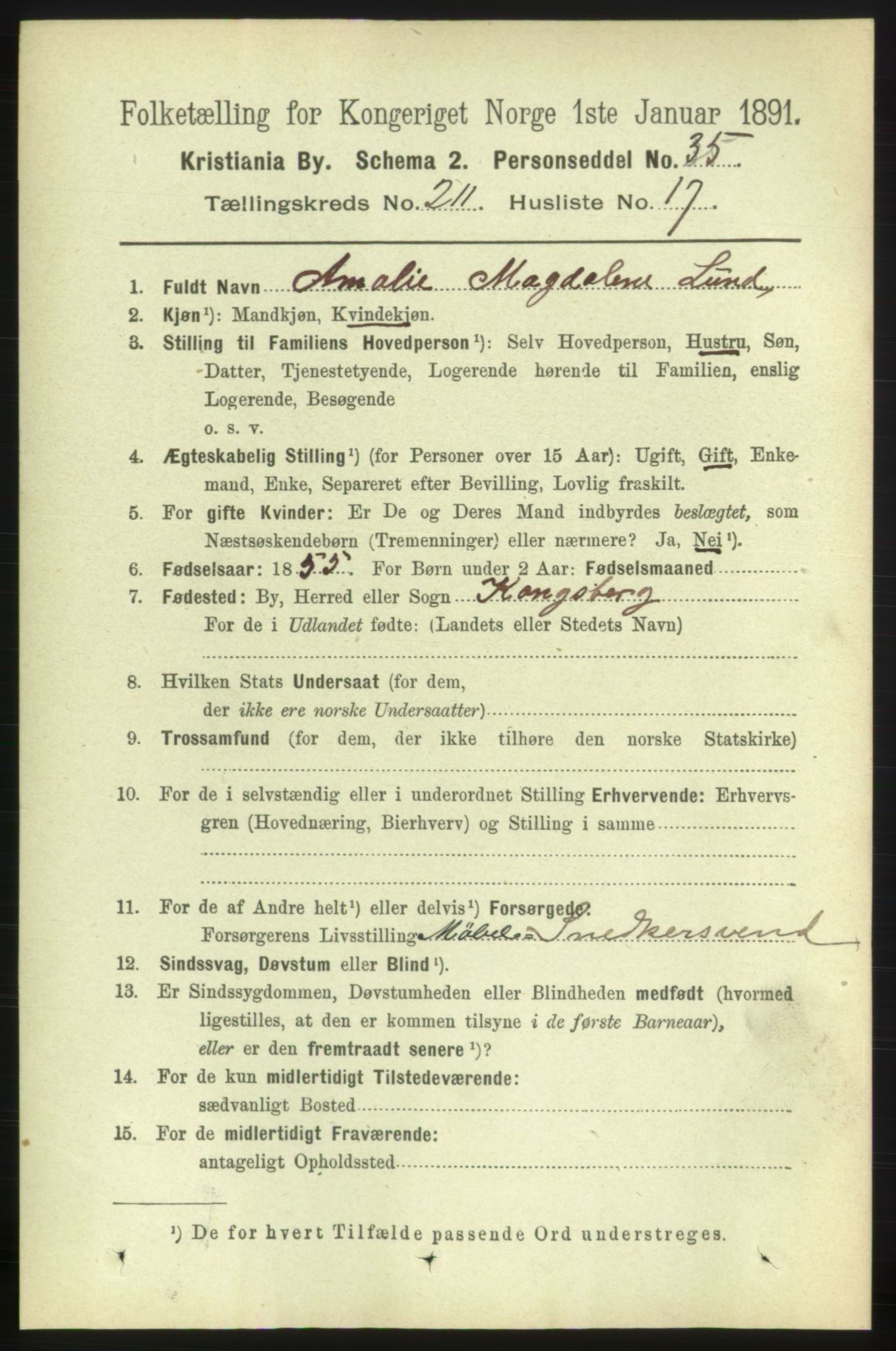 RA, 1891 census for 0301 Kristiania, 1891, p. 126278