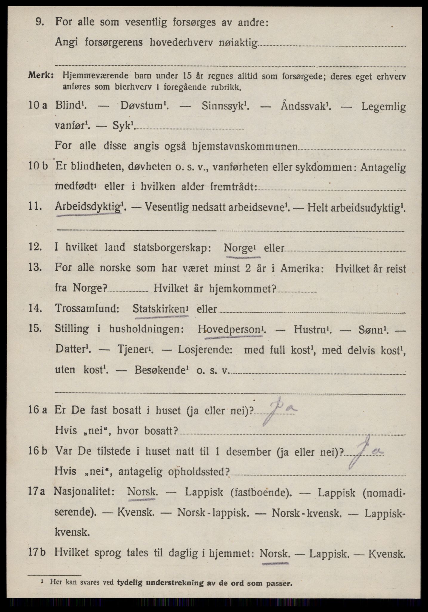 SAT, 1920 census for Hemne, 1920, p. 7547