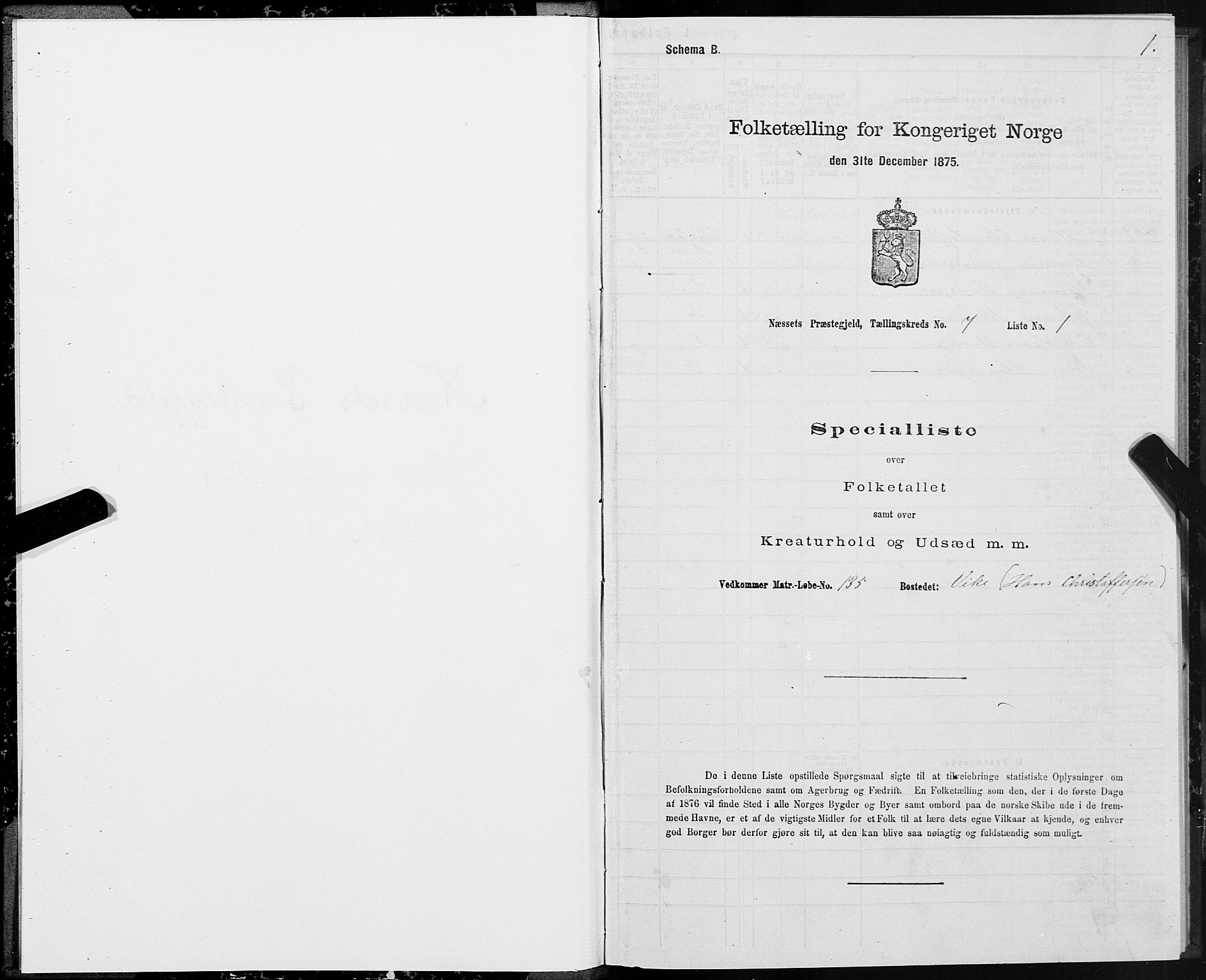 SAT, 1875 census for 1543P Nesset, 1875, p. 4001