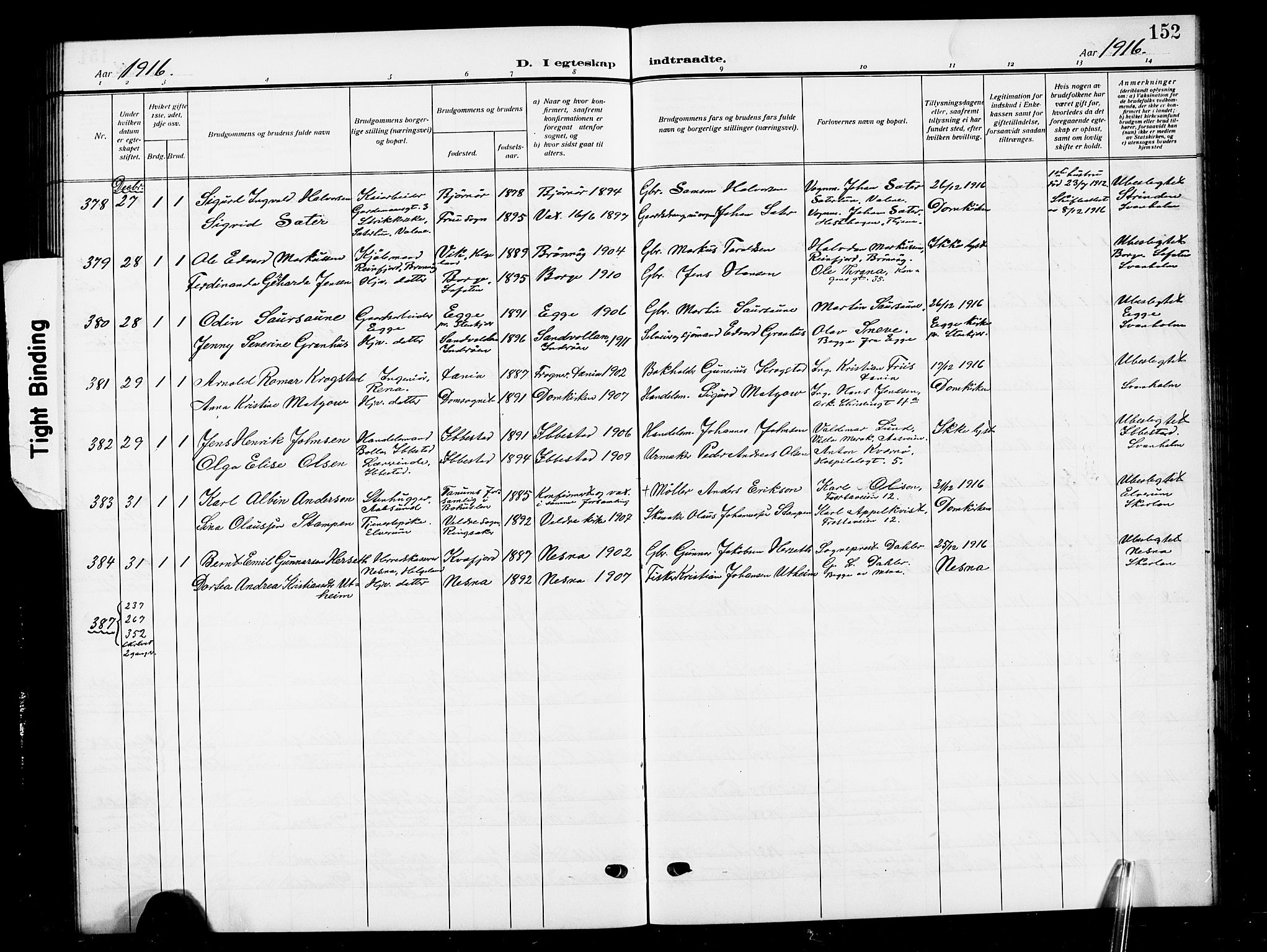 Ministerialprotokoller, klokkerbøker og fødselsregistre - Sør-Trøndelag, AV/SAT-A-1456/601/L0097: Parish register (copy) no. 601C15, 1911-1921, p. 152