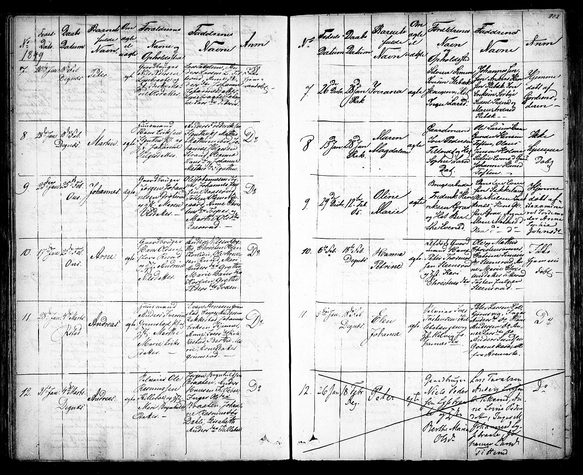 Rakkestad prestekontor Kirkebøker, AV/SAO-A-2008/F/Fa/L0008: Parish register (official) no. I 8, 1842-1849, p. 201-202