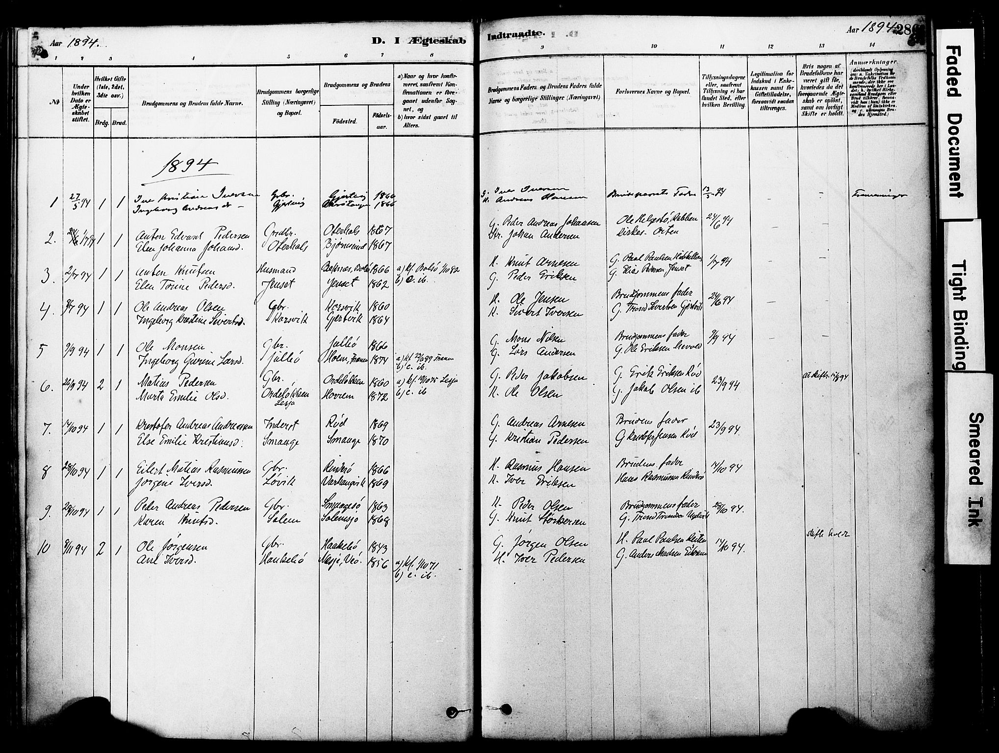 Ministerialprotokoller, klokkerbøker og fødselsregistre - Møre og Romsdal, SAT/A-1454/560/L0721: Parish register (official) no. 560A05, 1878-1917, p. 286