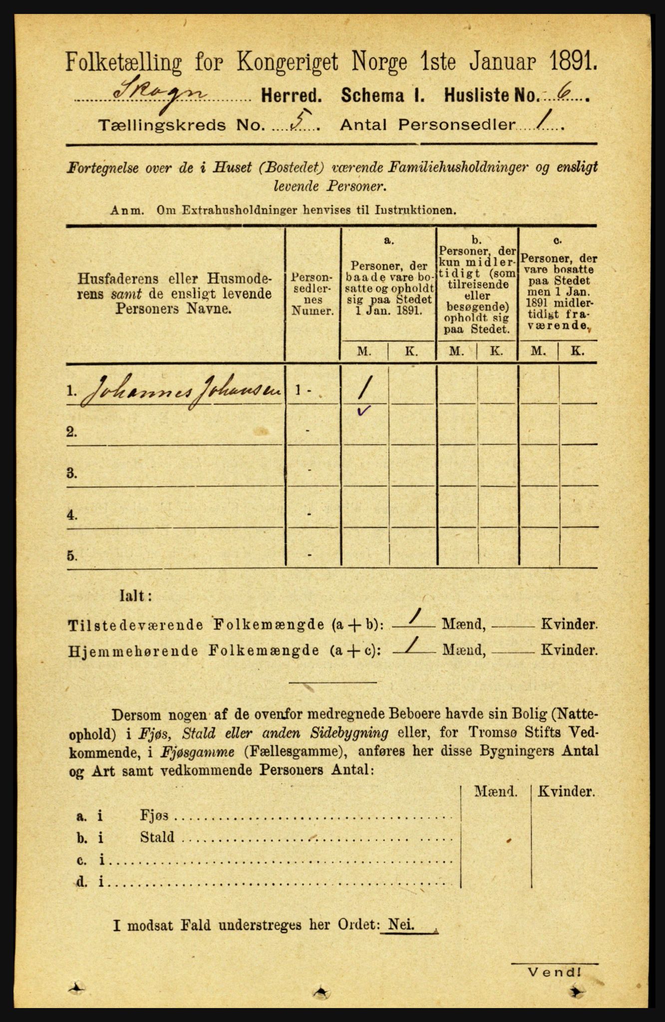 RA, 1891 census for 1719 Skogn, 1891, p. 2850