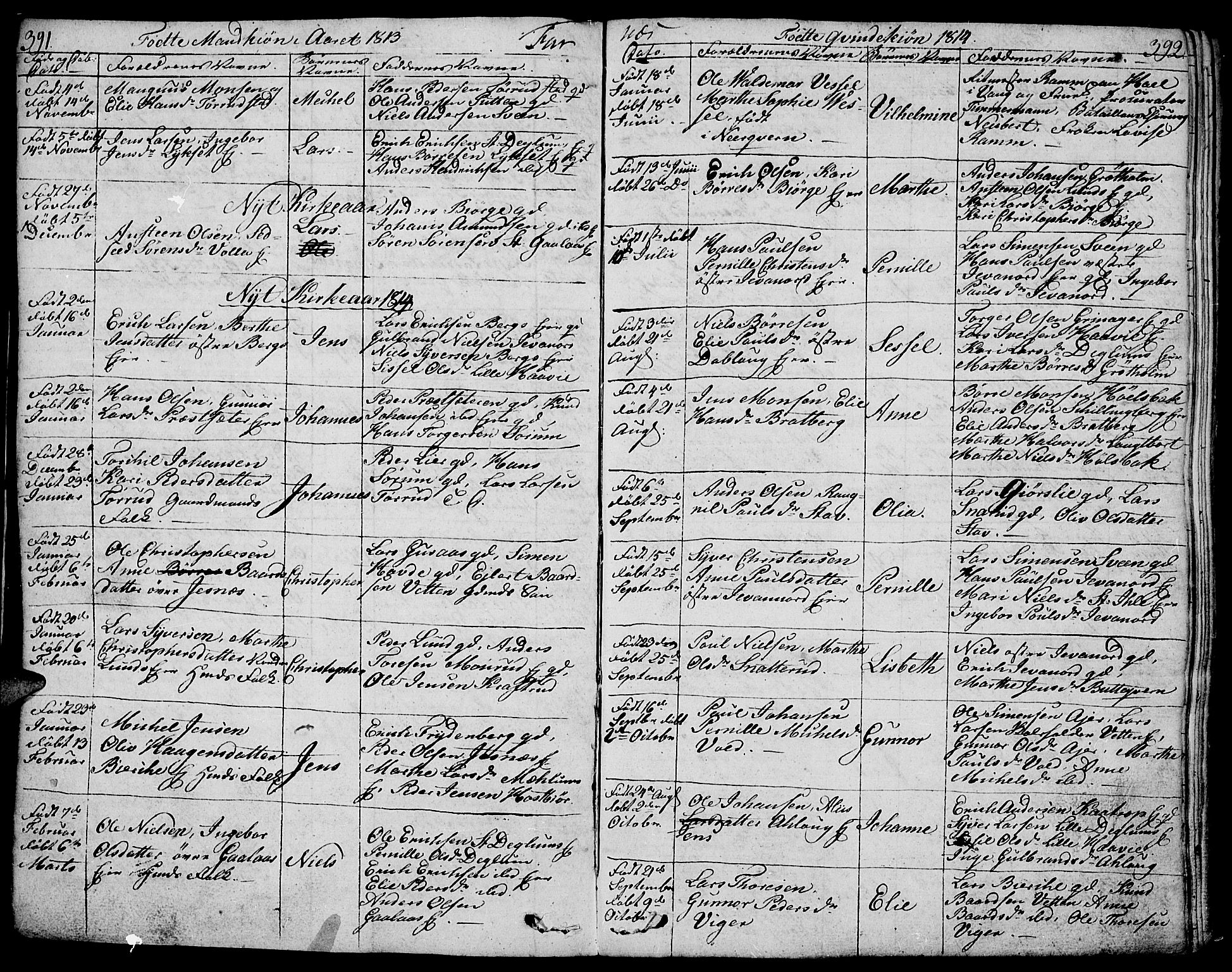 Vang prestekontor, Hedmark, AV/SAH-PREST-008/H/Ha/Haa/L0006: Parish register (official) no. 6 /2, 1810-1827, p. 391-392