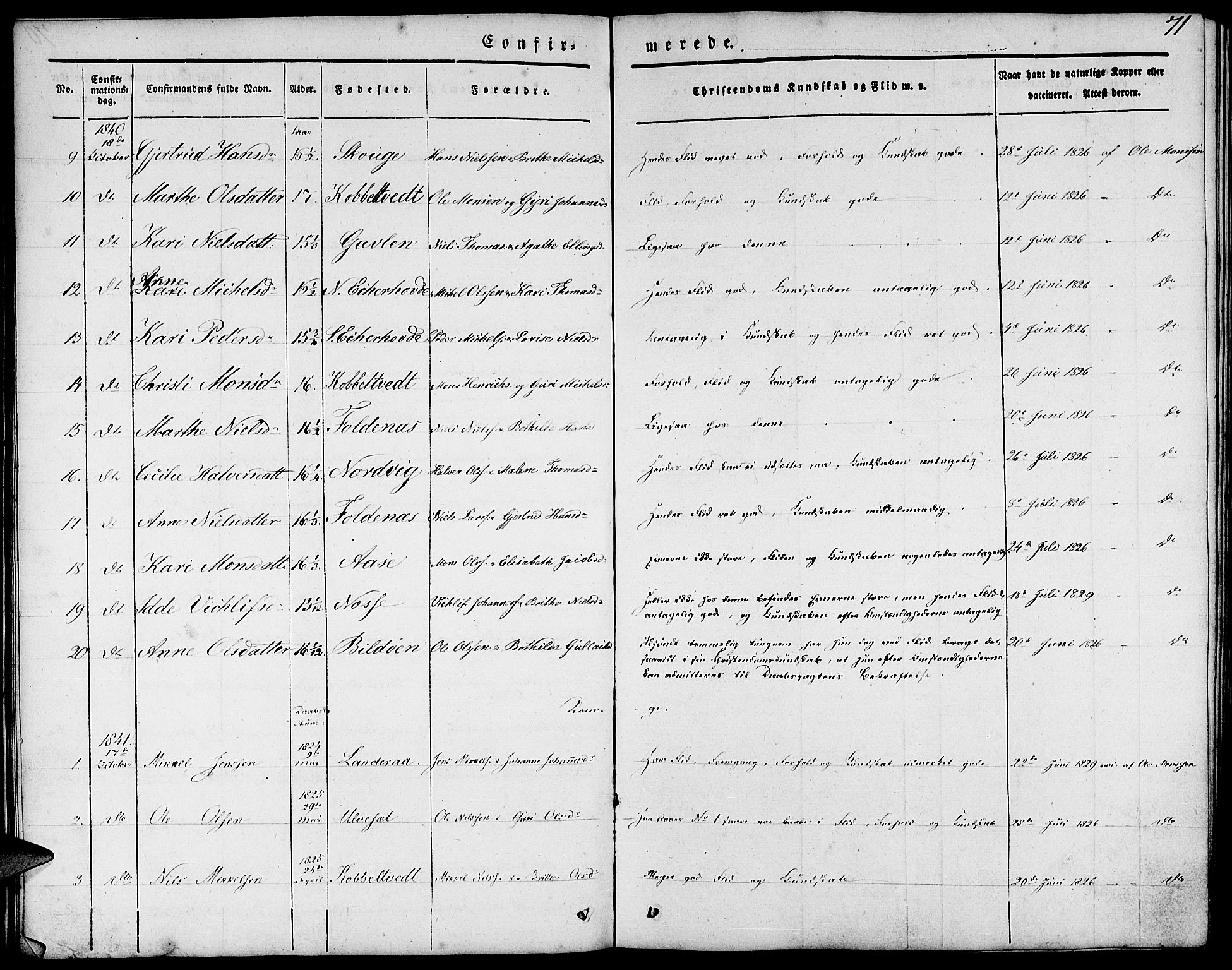 Fjell sokneprestembete, SAB/A-75301/H/Haa: Parish register (official) no. A 1, 1835-1850, p. 71