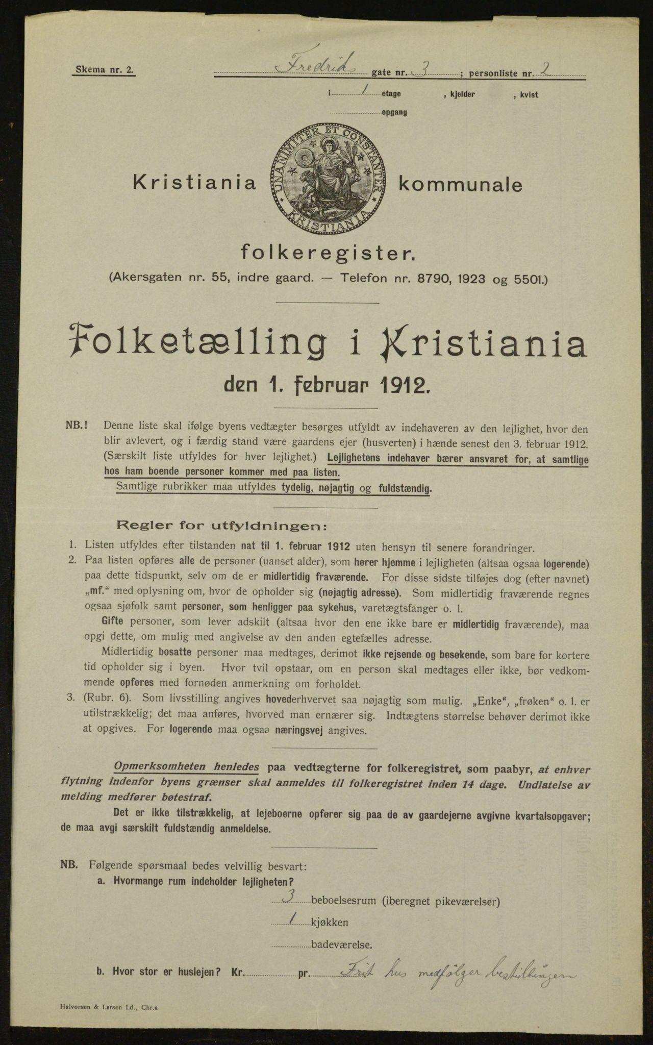 OBA, Municipal Census 1912 for Kristiania, 1912, p. 26615