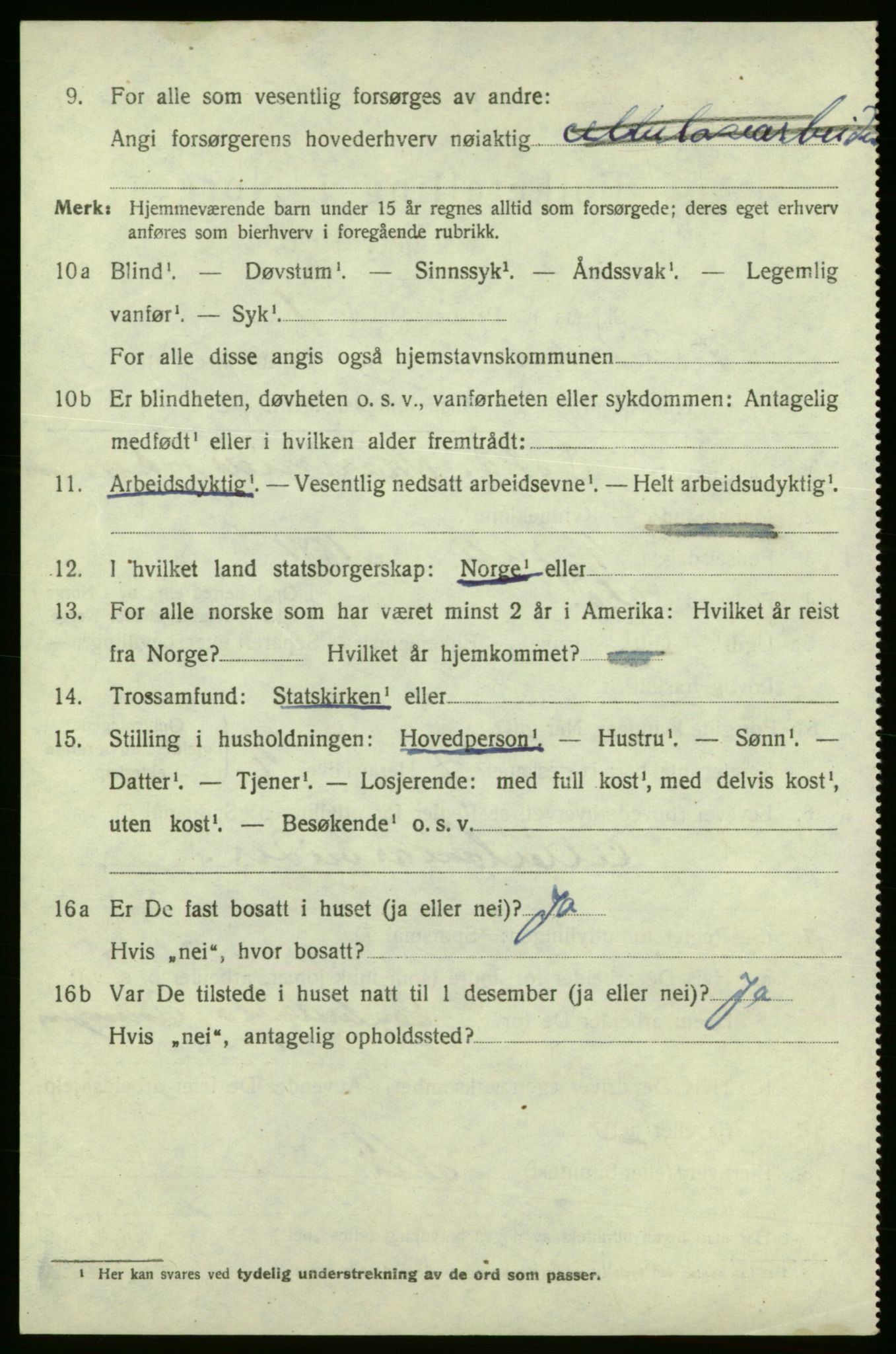 SAO, 1920 census for Fredrikshald, 1920, p. 10915