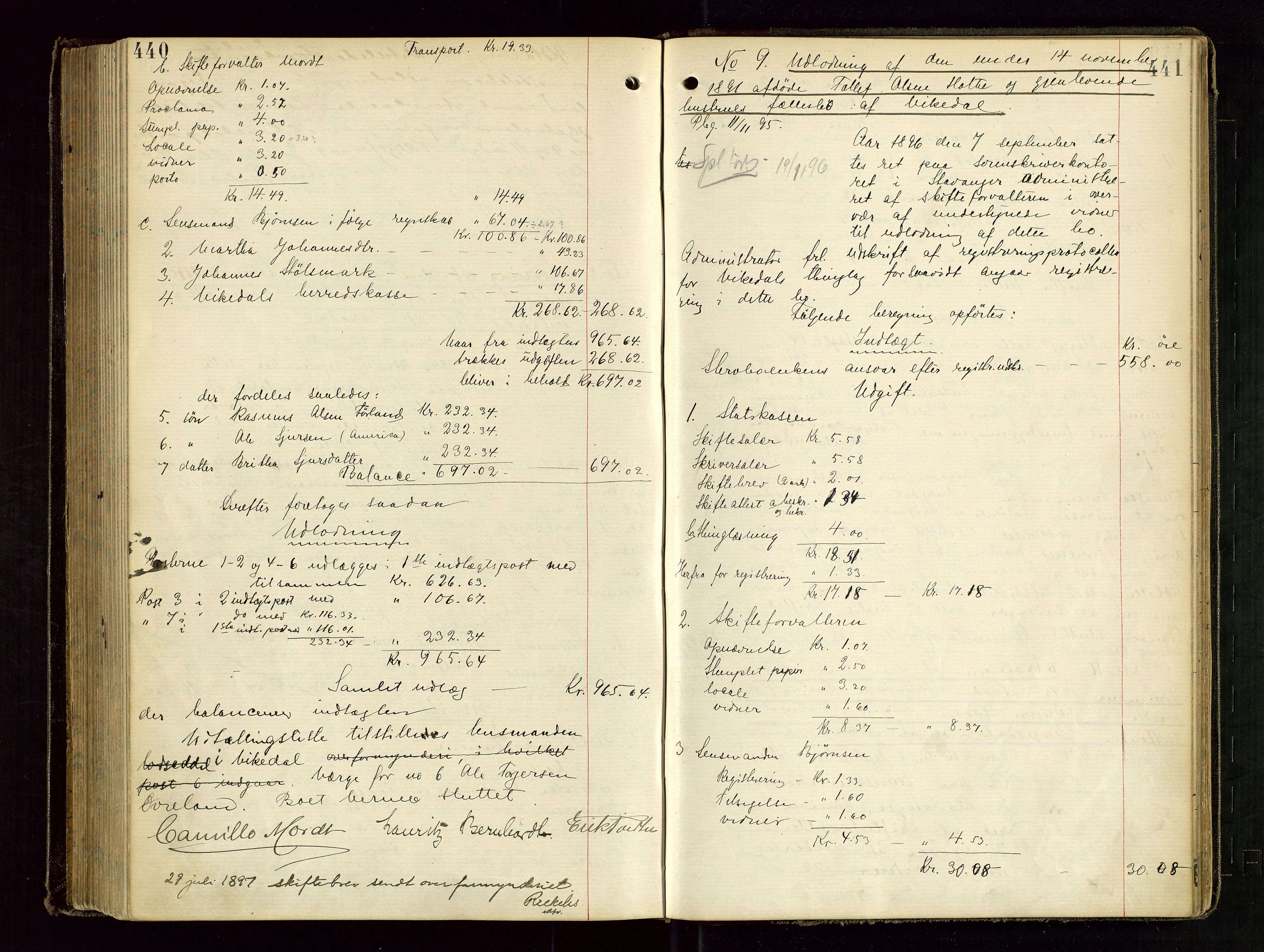 Ryfylke tingrett, AV/SAST-A-100055/001/IV/IVD/L0029: Skifteprotokoll, register i protokollen, 1893-1897, p. 440-441