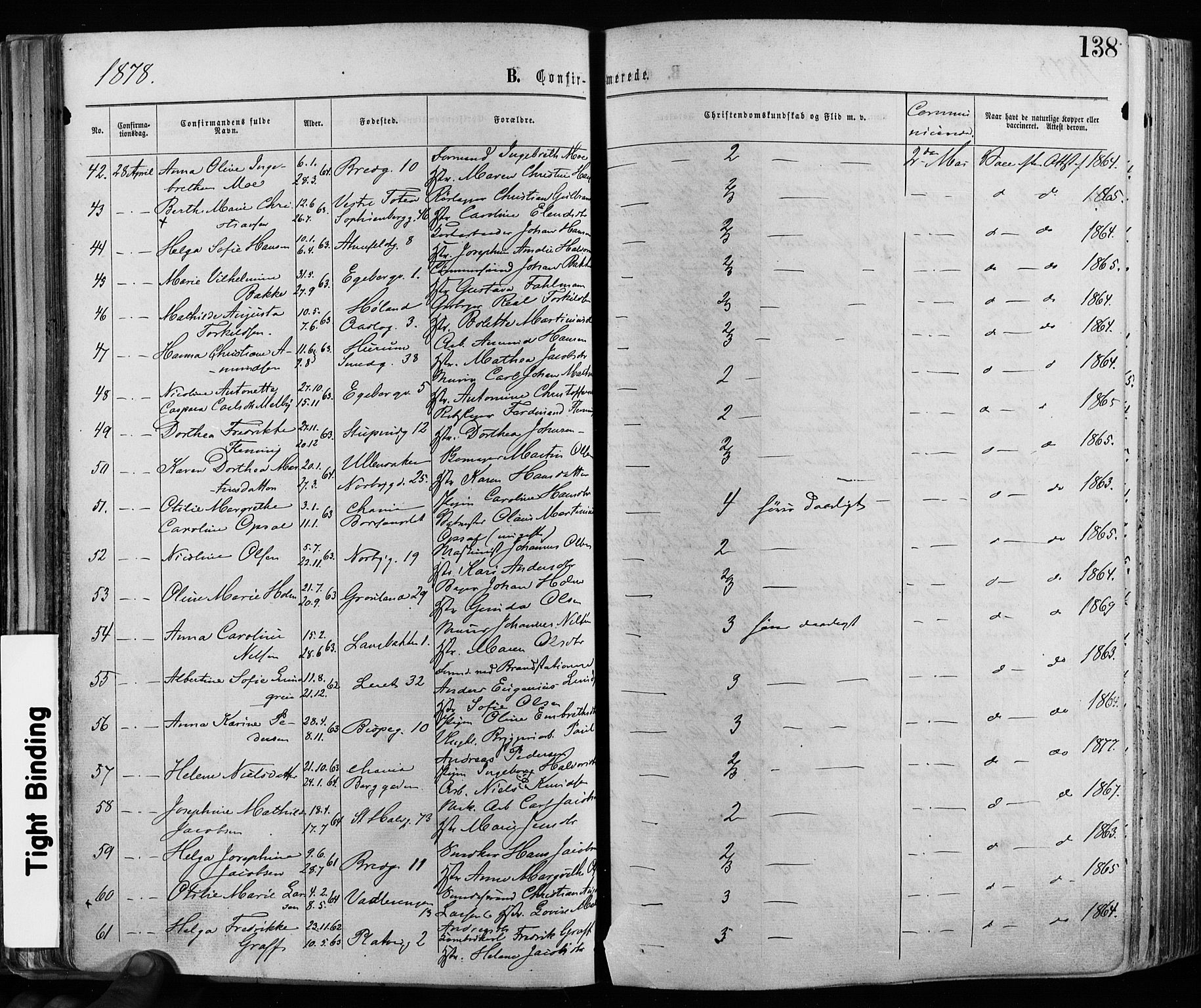 Grønland prestekontor Kirkebøker, AV/SAO-A-10848/F/Fa/L0005: Parish register (official) no. 5, 1869-1880, p. 138