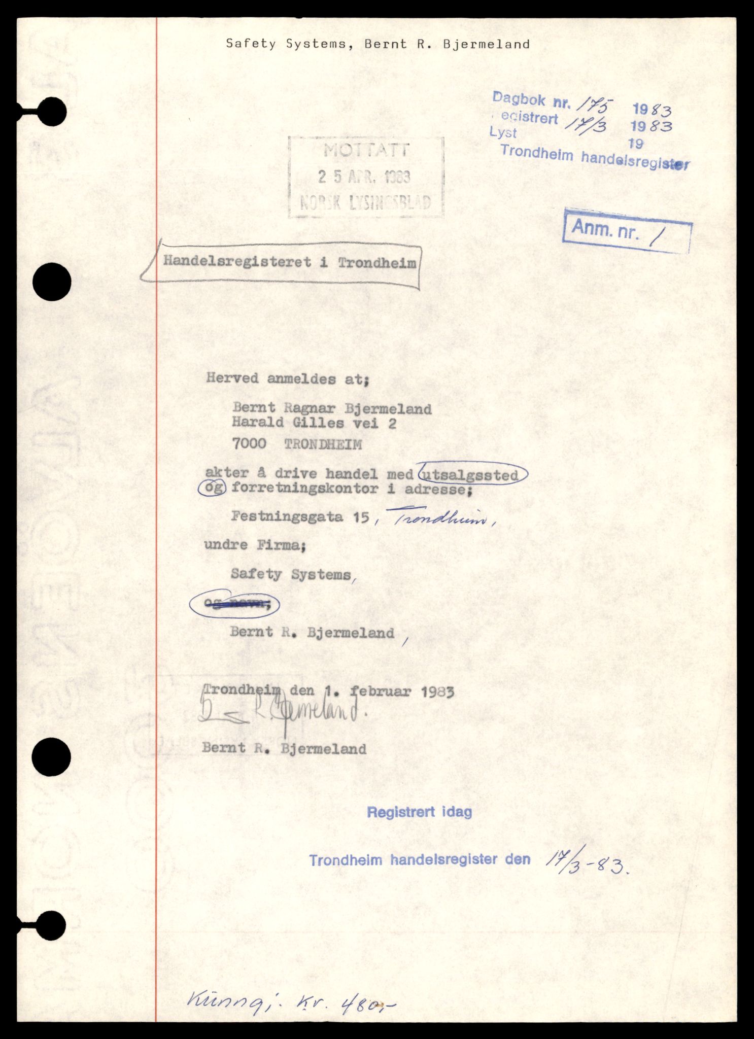 Trondheim byfogd, AV/SAT-A-0003/2/J/Jd/Jda/L0078: Bilag, enkeltmannsforetak, ansvarlige selskap og kommandittselskap, S-Som, 1944-1990, p. 3