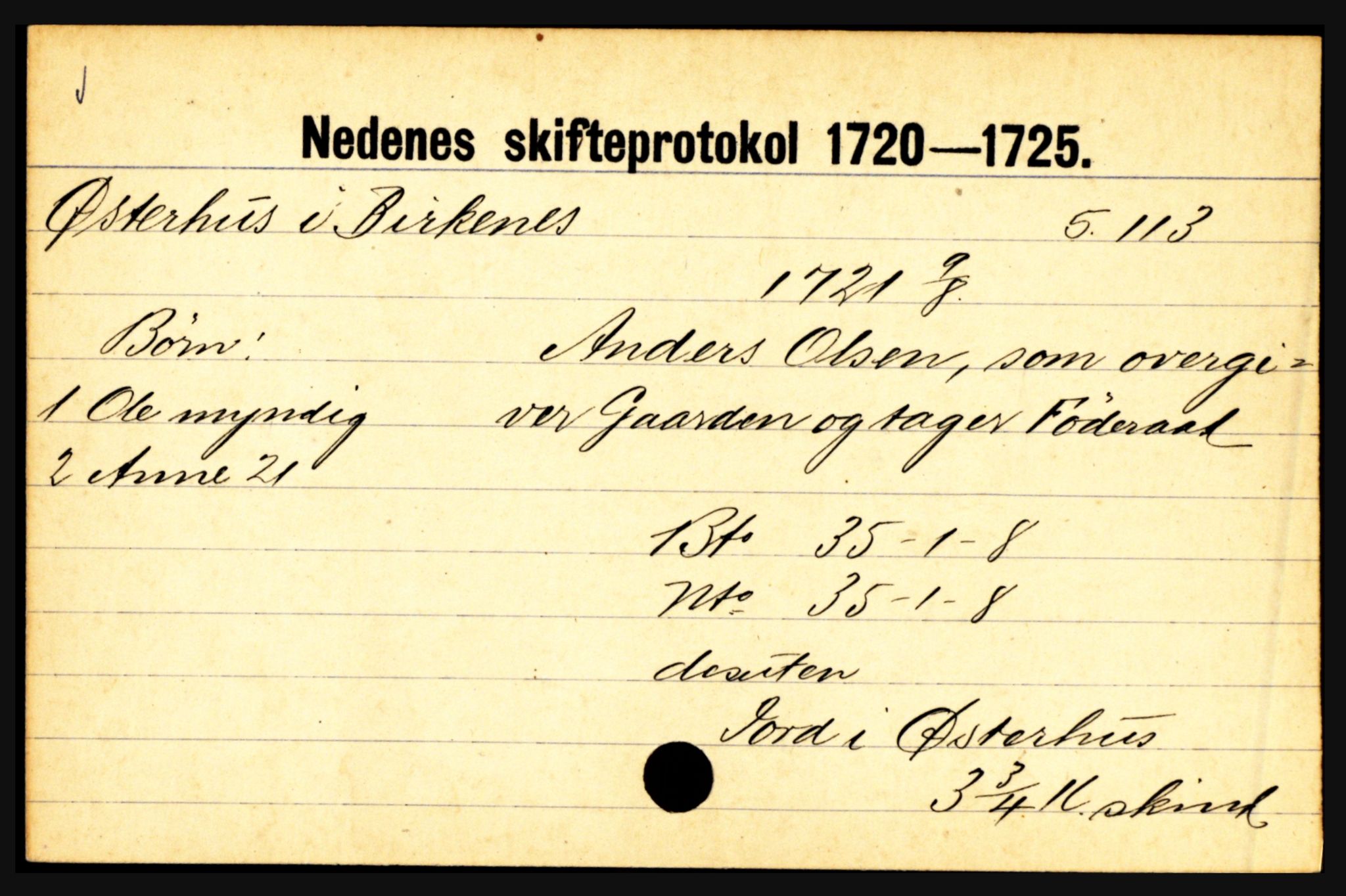 Nedenes sorenskriveri før 1824, AV/SAK-1221-0007/H, p. 33969