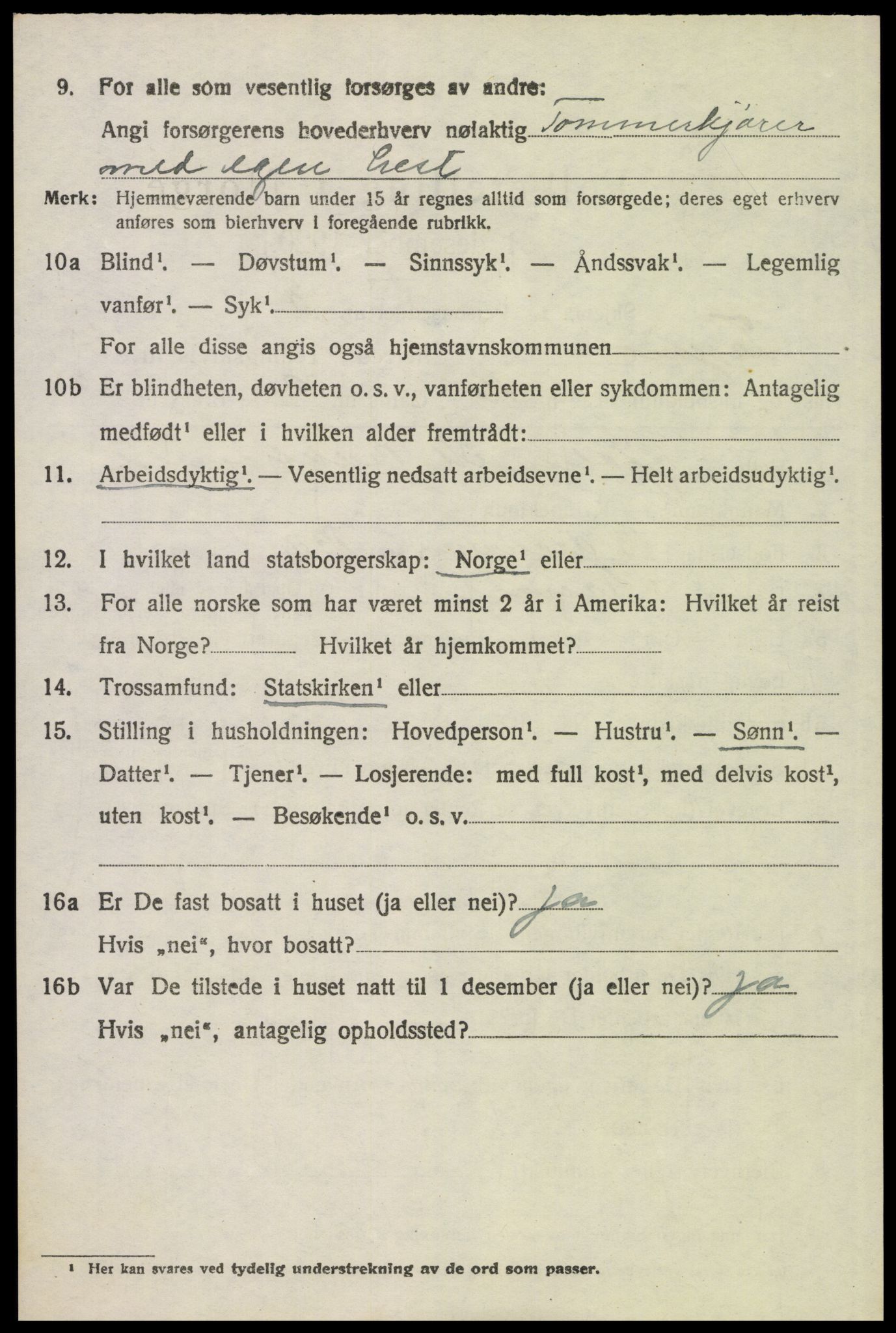 SAH, 1920 census for Trysil, 1920, p. 5392