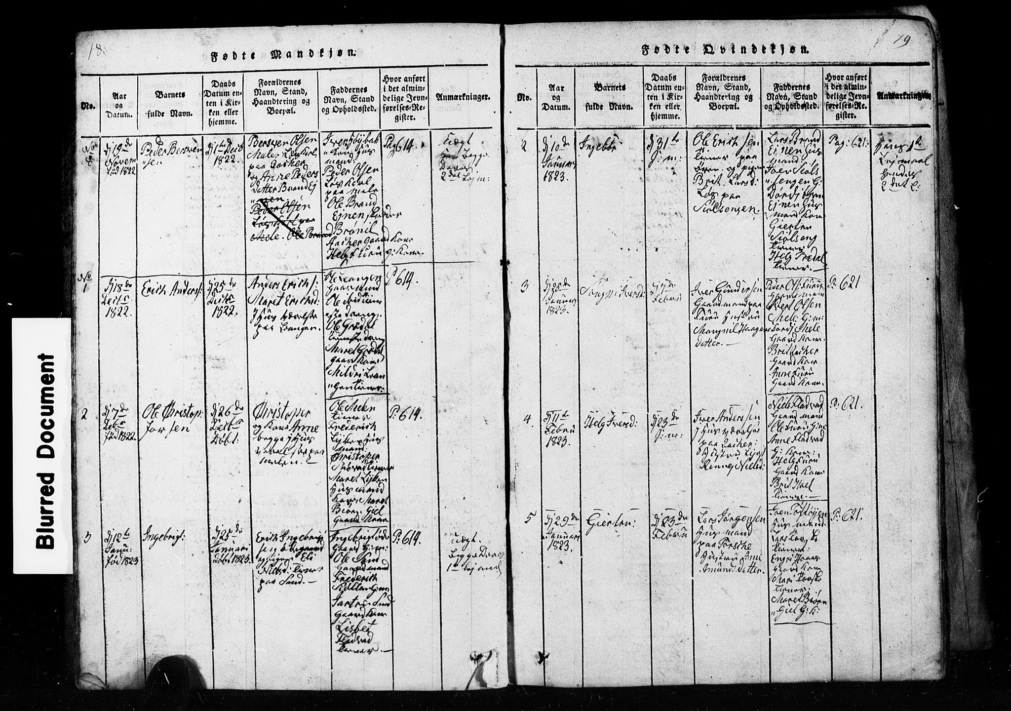 Ministerialprotokoller, klokkerbøker og fødselsregistre - Møre og Romsdal, AV/SAT-A-1454/590/L1016: Parish register (copy) no. 590C01, 1819-1838, p. 18-19