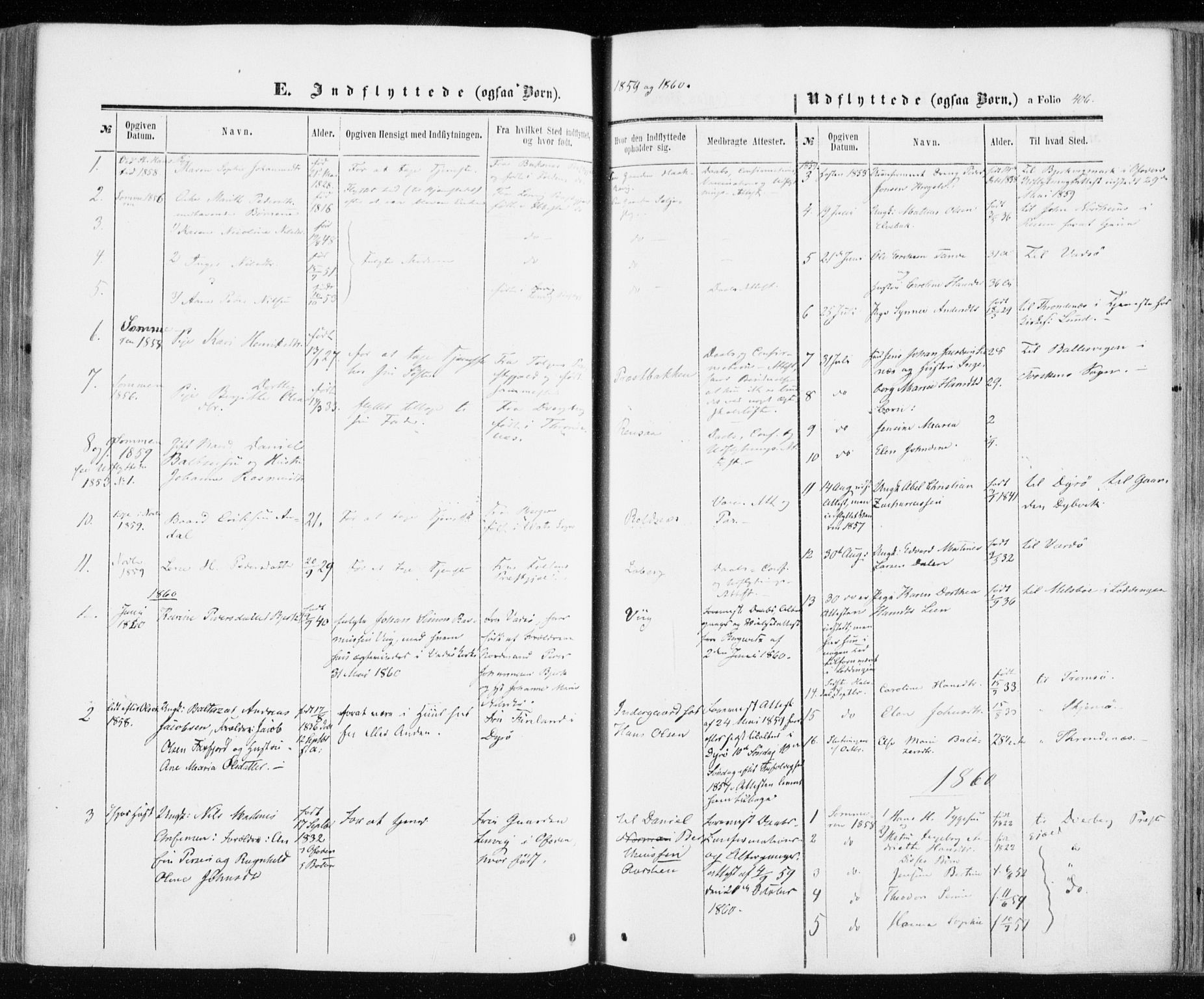 Ibestad sokneprestembete, SATØ/S-0077/H/Ha/Haa/L0009kirke: Parish register (official) no. 9, 1859-1868, p. 406