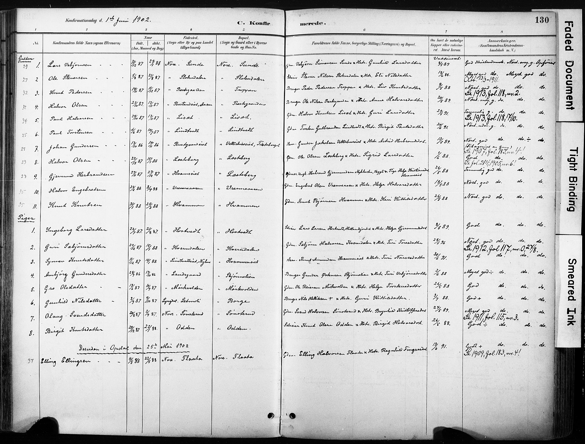 Nore kirkebøker, SAKO/A-238/F/Fb/L0002: Parish register (official) no. II 2, 1886-1906, p. 130