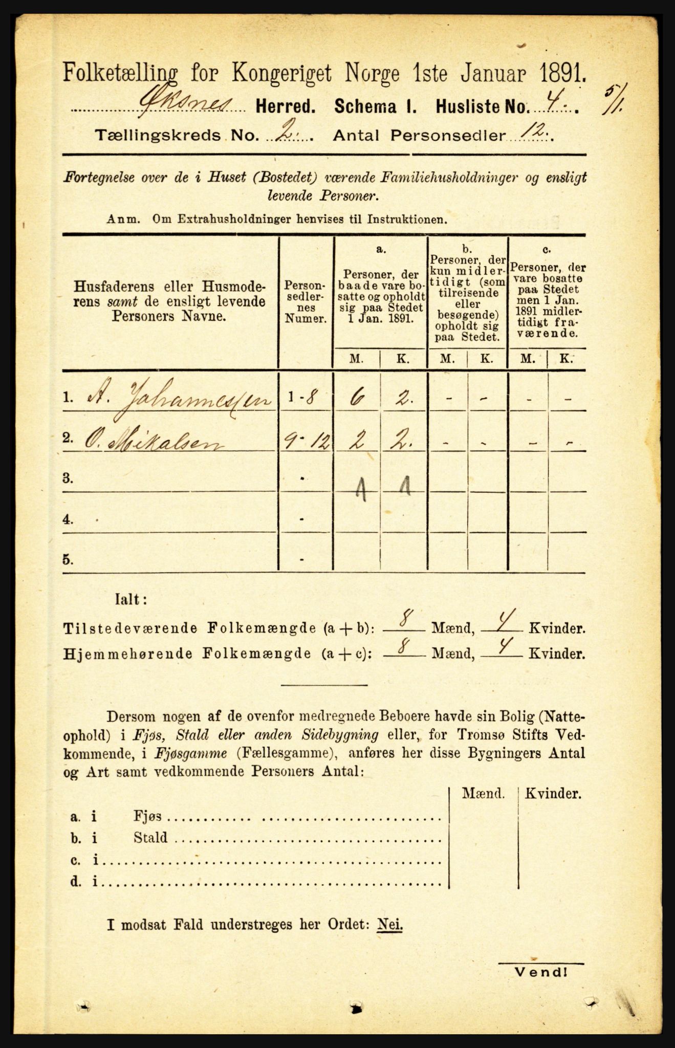 RA, 1891 census for 1868 Øksnes, 1891, p. 603