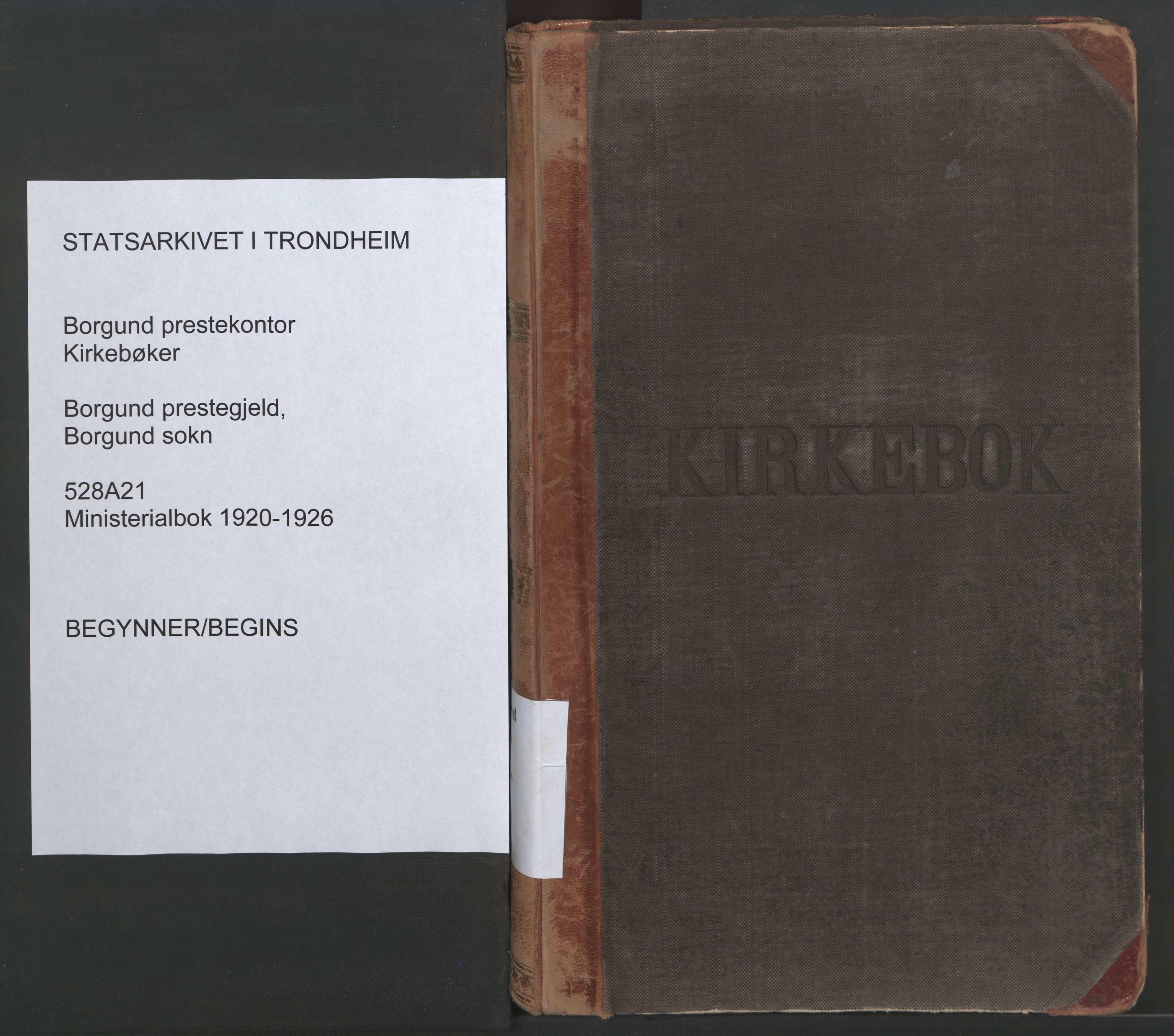 Ministerialprotokoller, klokkerbøker og fødselsregistre - Møre og Romsdal, AV/SAT-A-1454/528/L0412: Parish register (official) no. 528A21, 1920-1926