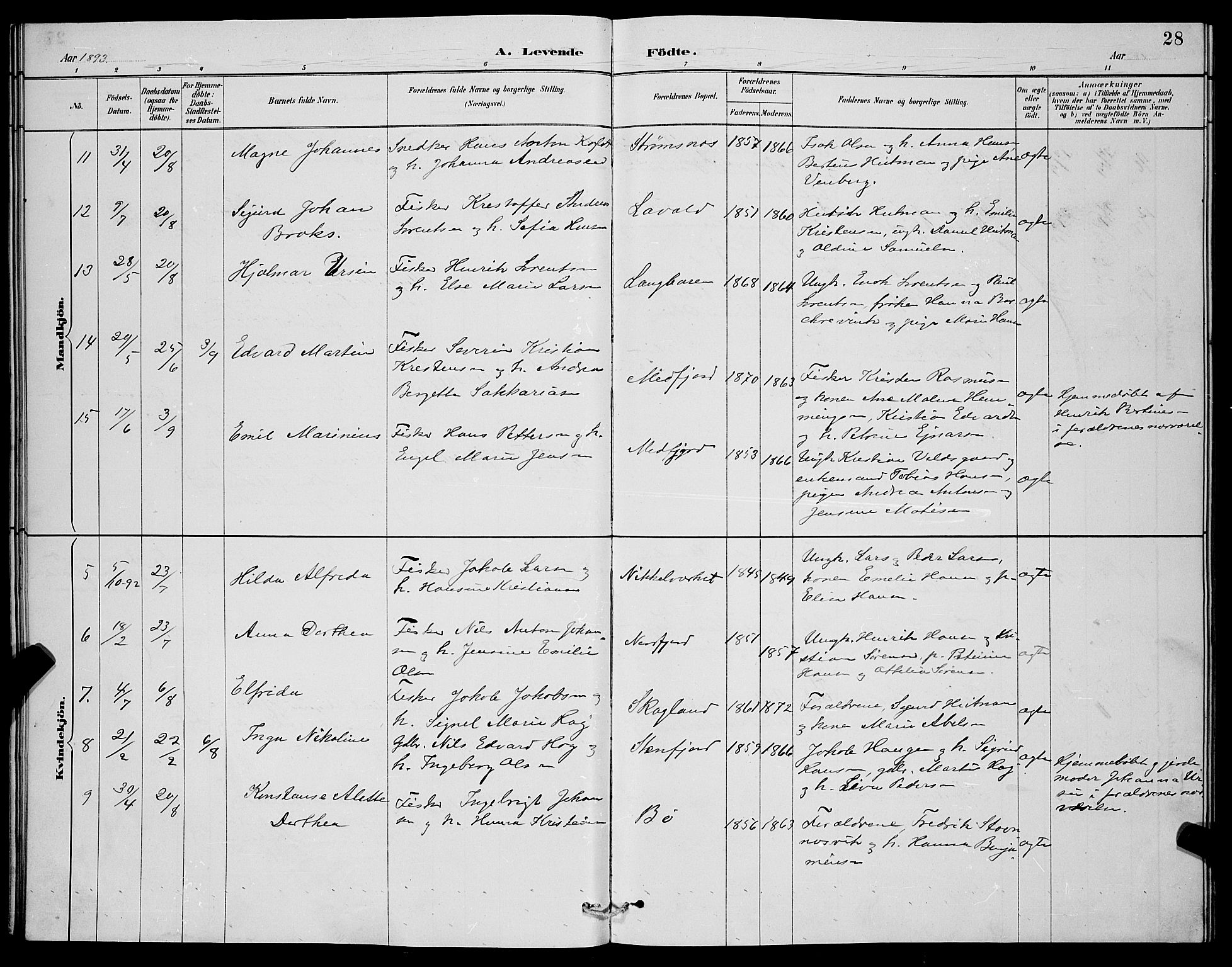 Berg sokneprestkontor, SATØ/S-1318/G/Ga/Gab/L0004klokker: Parish register (copy) no. 4, 1887-1897, p. 28