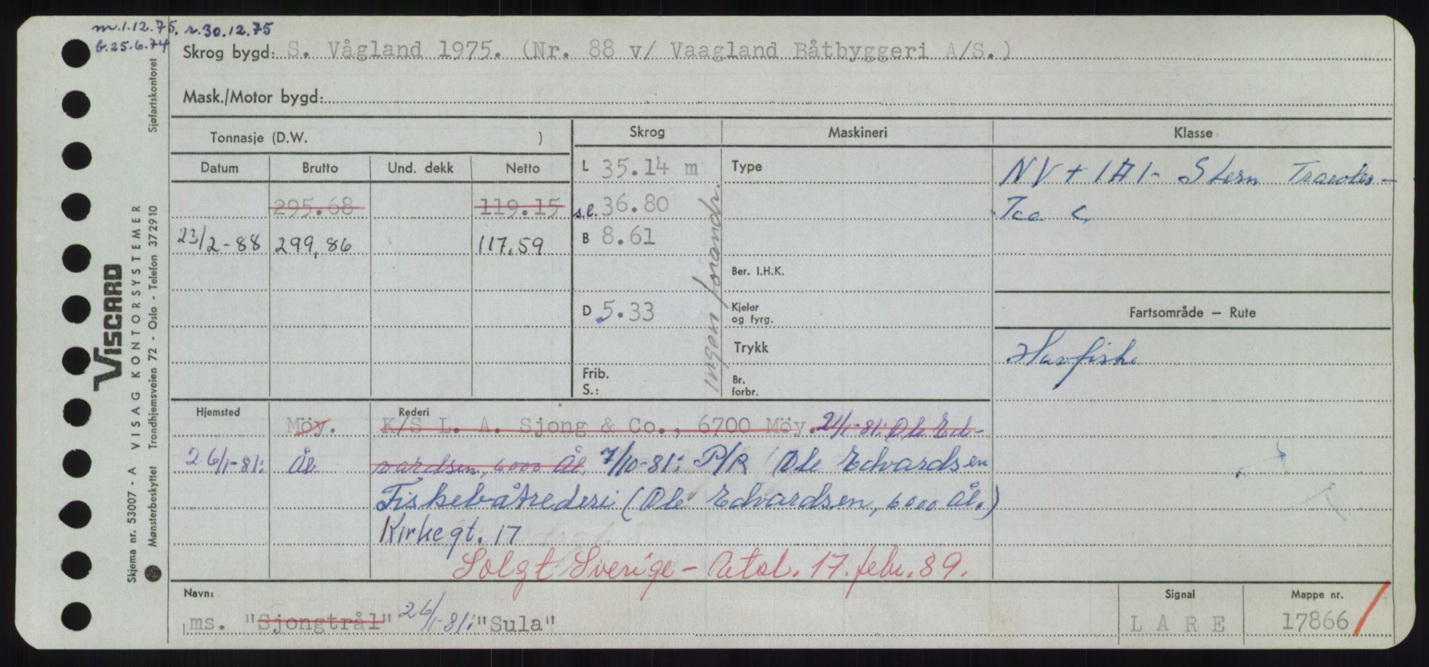 Sjøfartsdirektoratet med forløpere, Skipsmålingen, RA/S-1627/H/Hd/L0037: Fartøy, Su-Så, p. 19