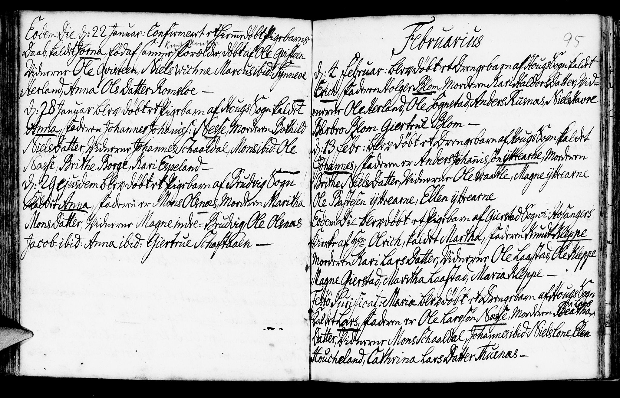 Haus sokneprestembete, AV/SAB-A-75601/H/Haa: Parish register (official) no. A 6, 1748-1758, p. 95