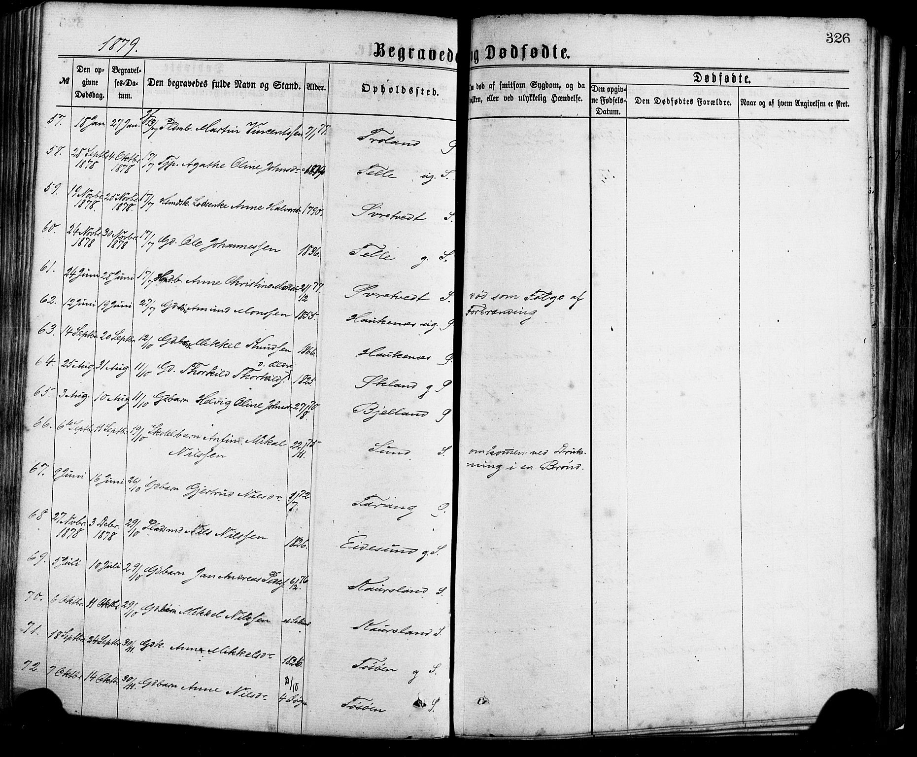 Sund sokneprestembete, AV/SAB-A-99930: Parish register (official) no. A 15, 1867-1881, p. 326