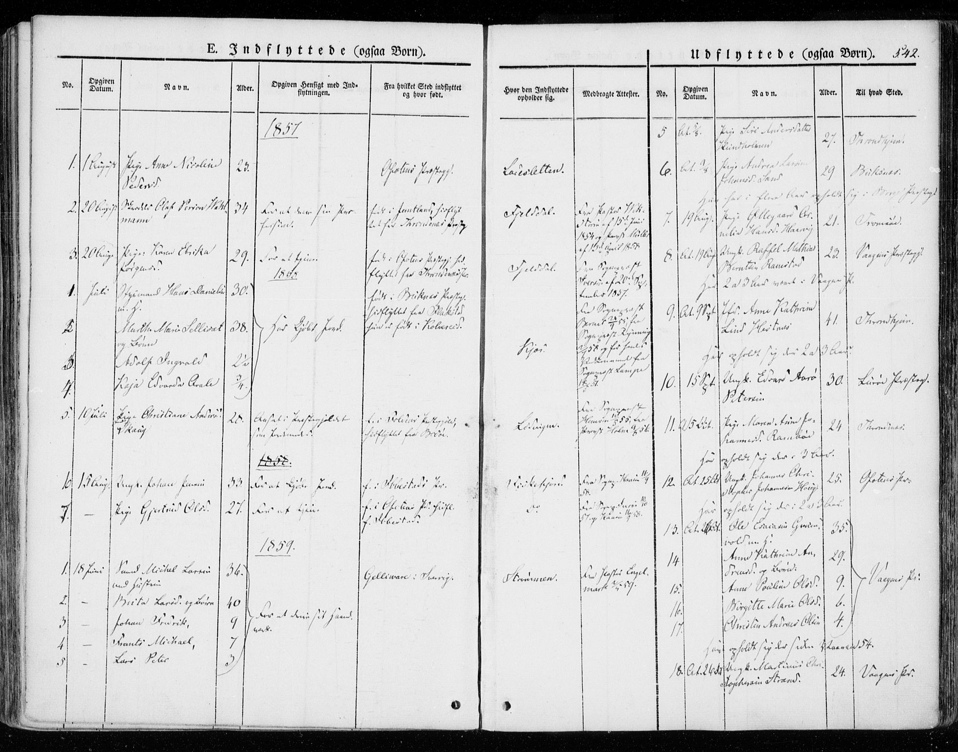 Ministerialprotokoller, klokkerbøker og fødselsregistre - Nordland, SAT/A-1459/872/L1033: Parish register (official) no. 872A08, 1840-1863, p. 542