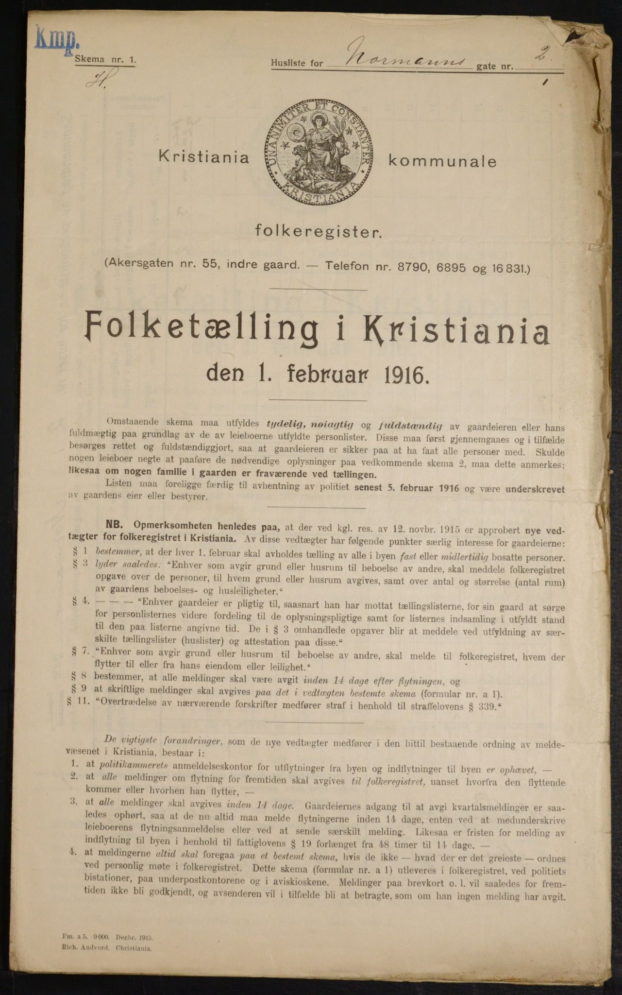 OBA, Municipal Census 1916 for Kristiania, 1916, p. 75205