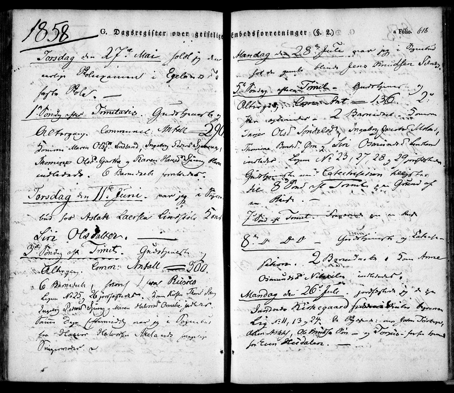 Søndeled sokneprestkontor, AV/SAK-1111-0038/F/Fa/L0002: Parish register (official) no. A 2, 1839-1860, p. 618