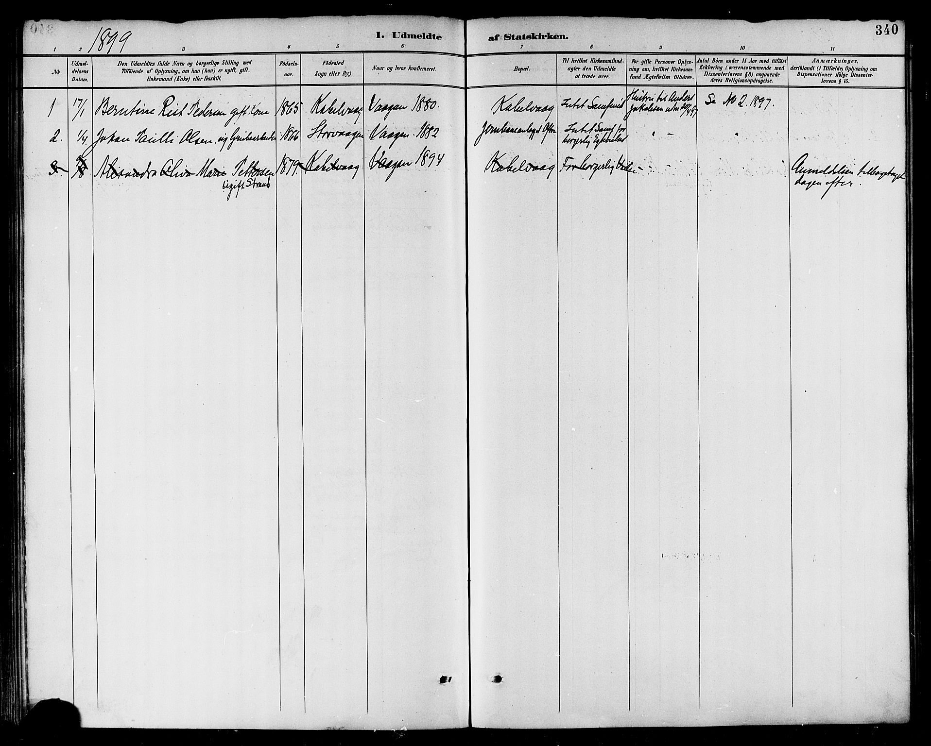 Ministerialprotokoller, klokkerbøker og fødselsregistre - Nordland, SAT/A-1459/874/L1060: Parish register (official) no. 874A04, 1890-1899, p. 340