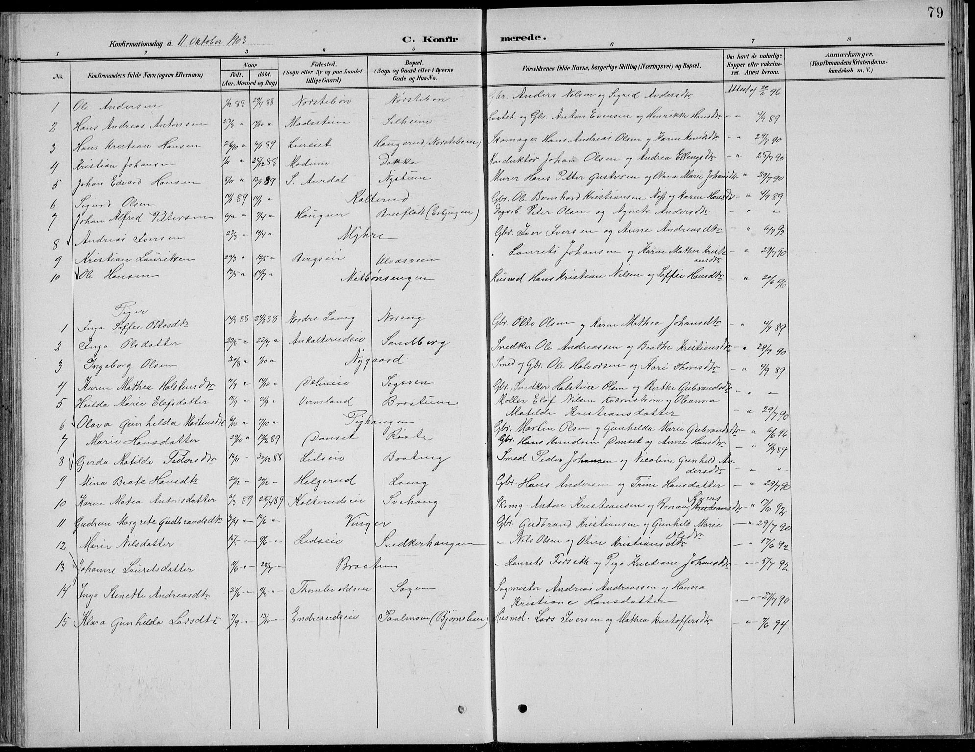 Nordre Land prestekontor, SAH/PREST-124/H/Ha/Hab/L0013: Parish register (copy) no. 13, 1891-1904, p. 79