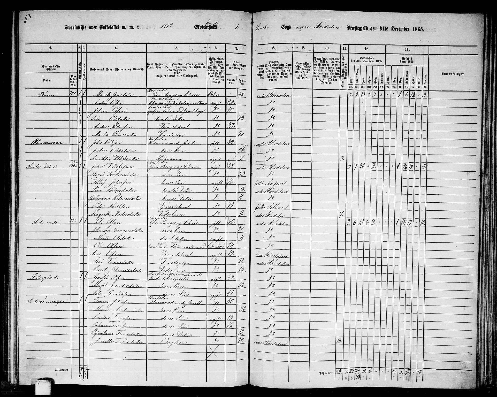 RA, 1865 census for Nedre Stjørdal, 1865, p. 241