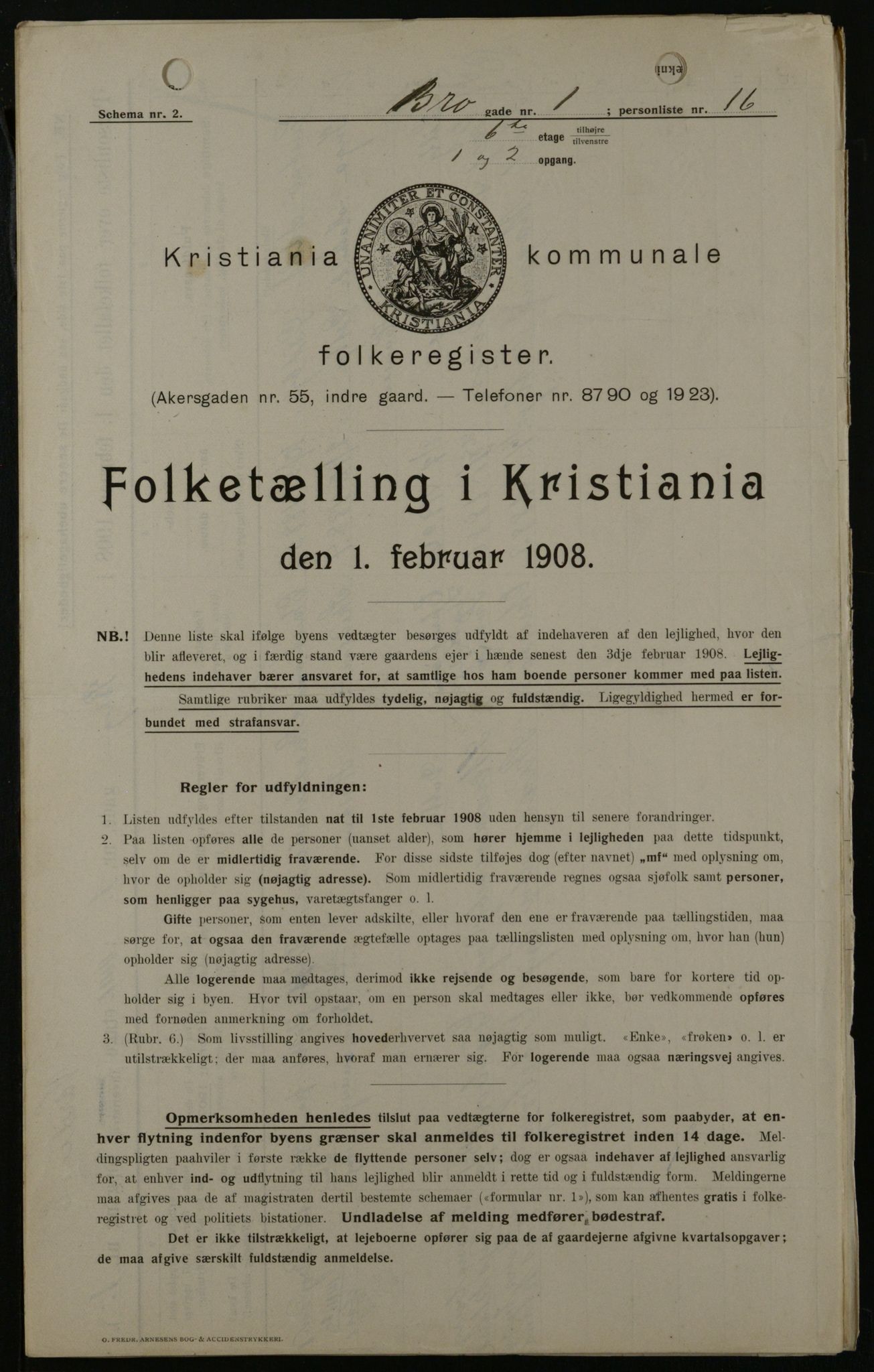 OBA, Municipal Census 1908 for Kristiania, 1908, p. 9212