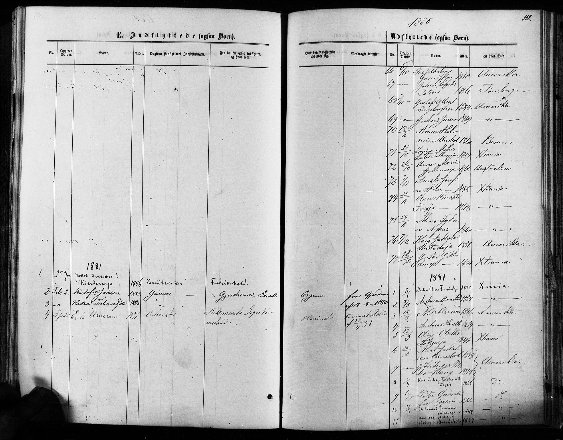 Nes prestekontor Kirkebøker, AV/SAO-A-10410/F/Fa/L0009: Parish register (official) no. I 9, 1875-1882, p. 558