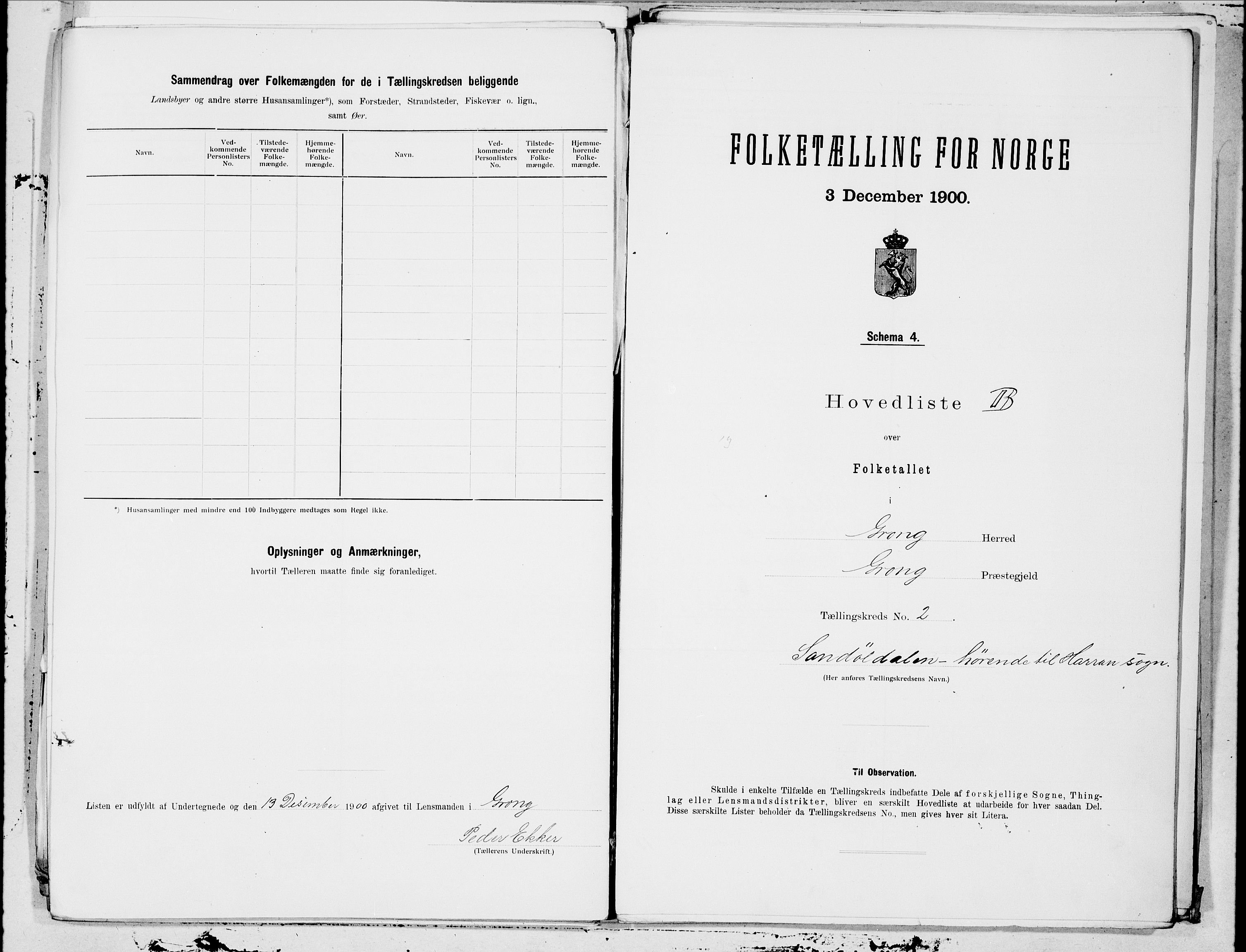 SAT, 1900 census for Grong, 1900, p. 5