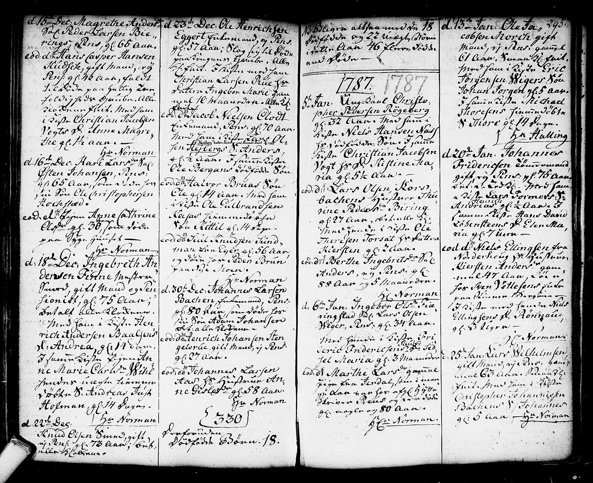 Kongsberg kirkebøker, SAKO/A-22/F/Fa/L0006: Parish register (official) no. I 6, 1783-1797, p. 295
