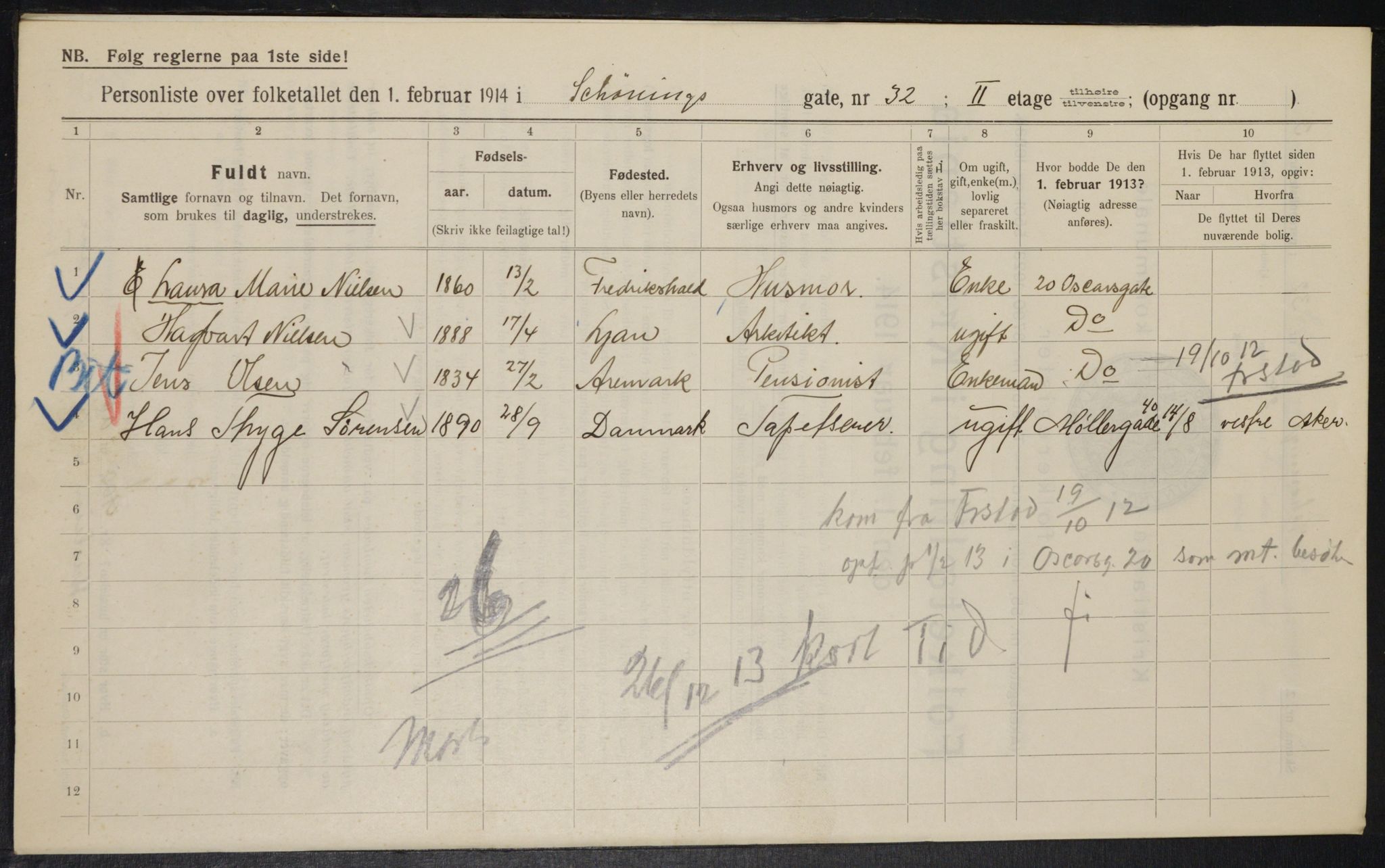 OBA, Municipal Census 1914 for Kristiania, 1914, p. 93576