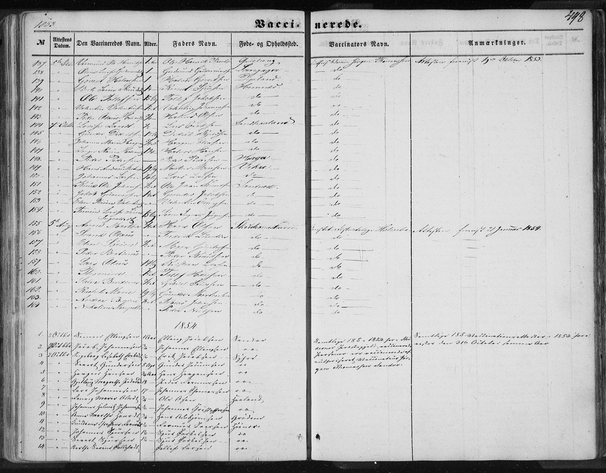 Skudenes sokneprestkontor, AV/SAST-A -101849/H/Ha/Haa/L0005: Parish register (official) no. A 3.2, 1847-1863, p. 498