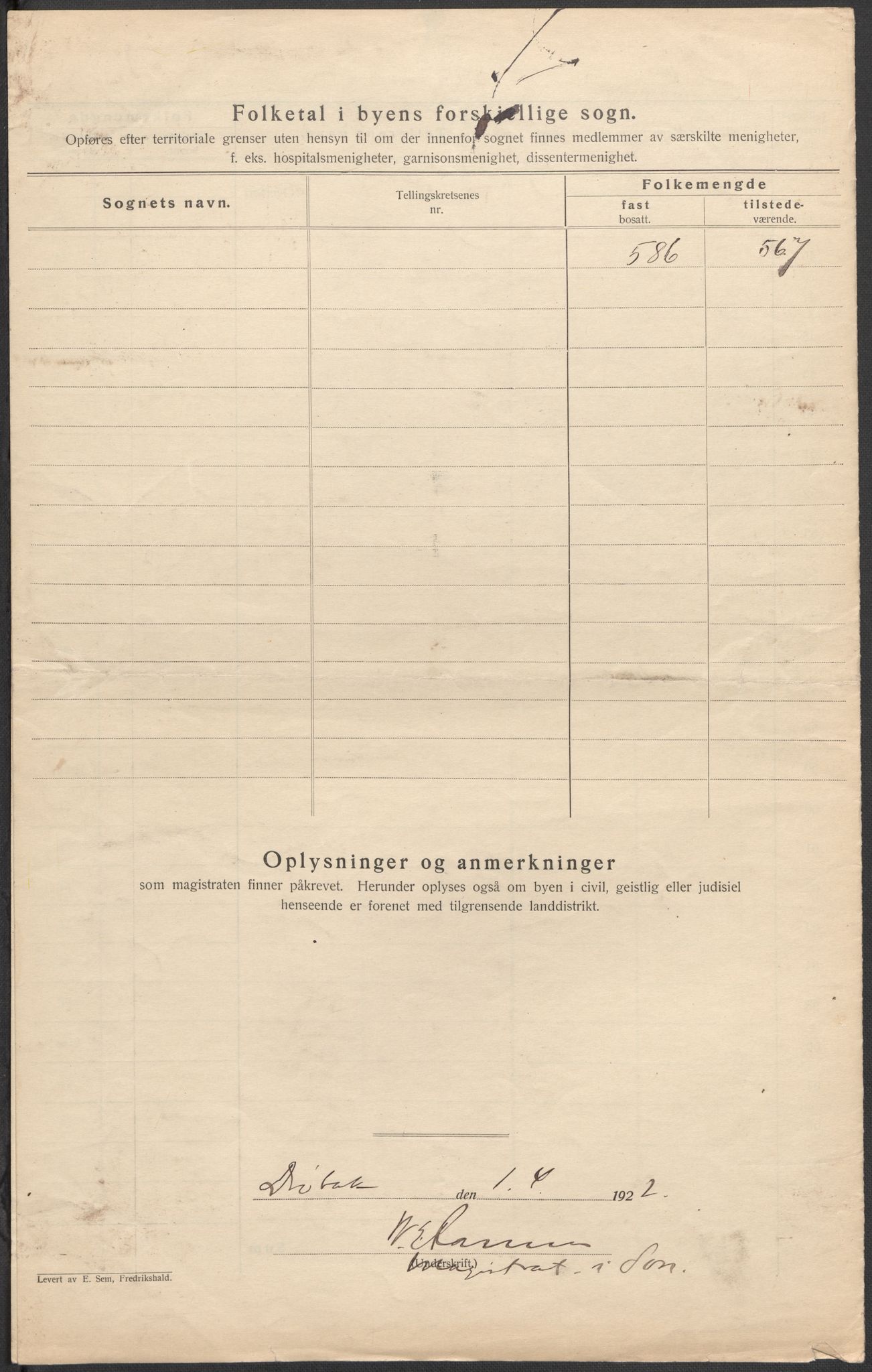 SAO, 1920 census for Son, 1920, p. 3