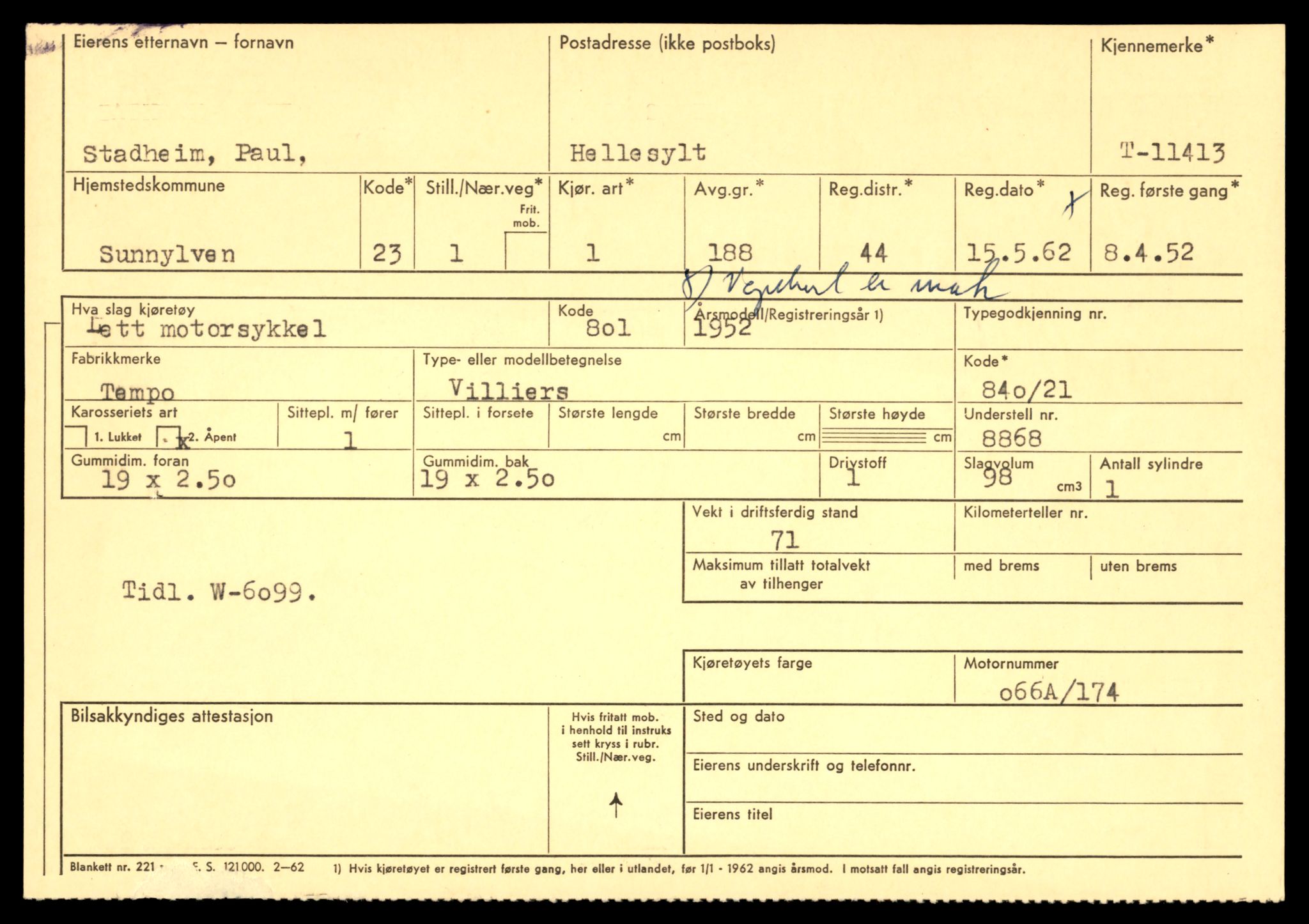 Møre og Romsdal vegkontor - Ålesund trafikkstasjon, AV/SAT-A-4099/F/Fe/L0028: Registreringskort for kjøretøy T 11290 - T 11429, 1927-1998, p. 2815