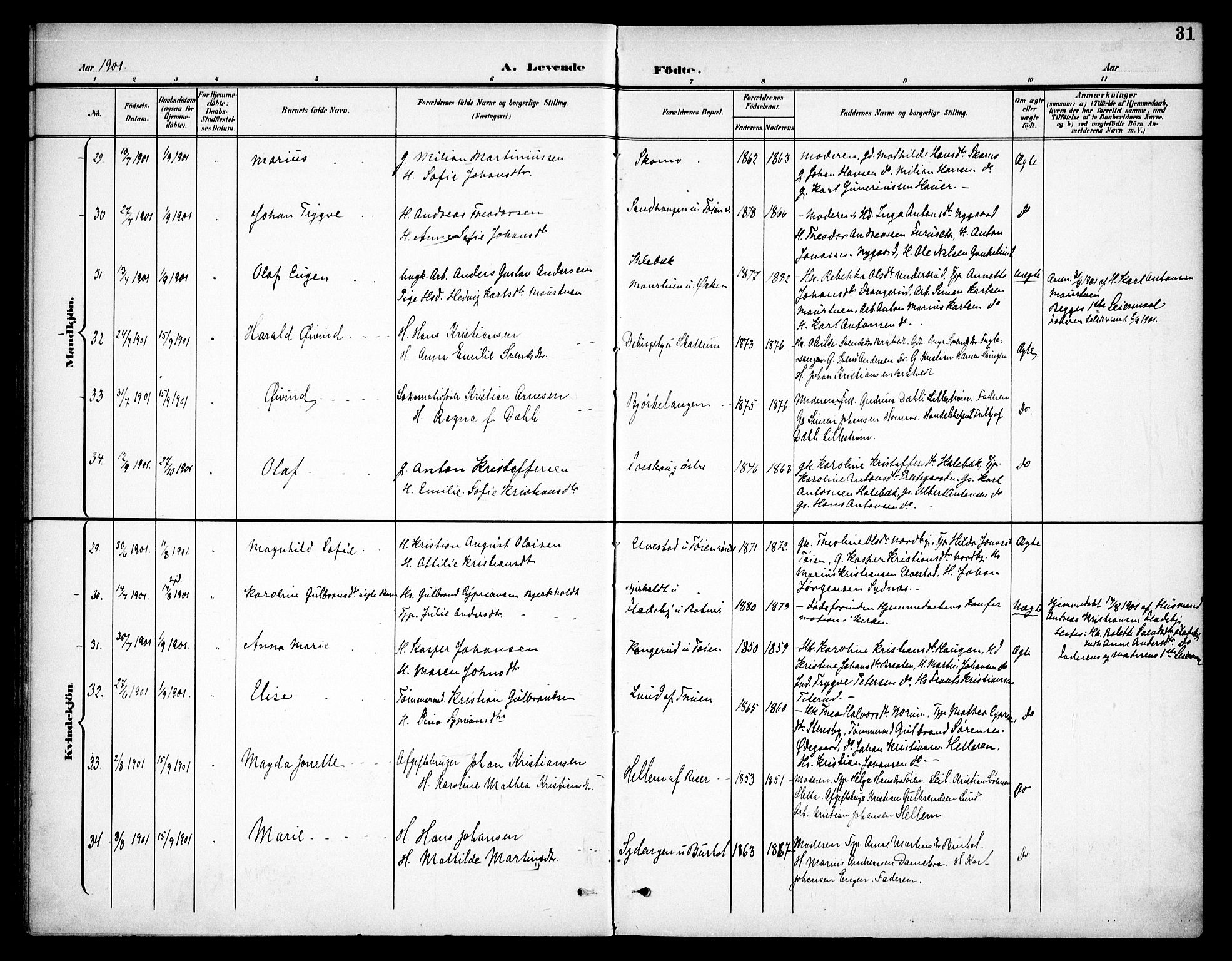 Høland prestekontor Kirkebøker, AV/SAO-A-10346a/F/Fa/L0015: Parish register (official) no. I 15, 1897-1912, p. 31