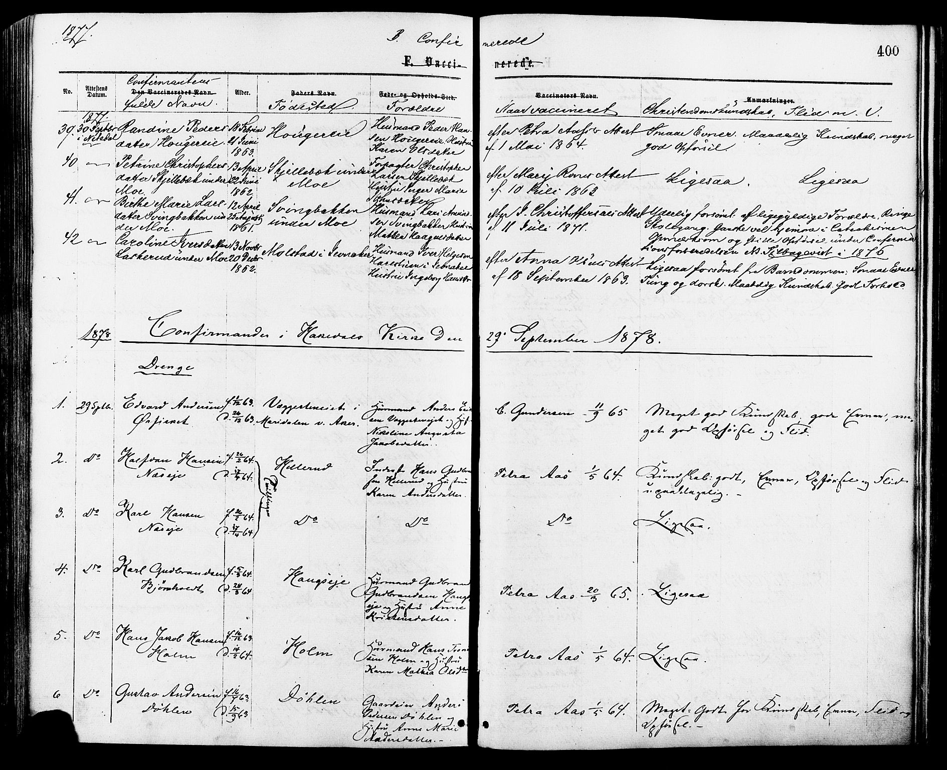 Nittedal prestekontor Kirkebøker, AV/SAO-A-10365a/F/Fa/L0006: Parish register (official) no. I 6, 1863-1878, p. 400