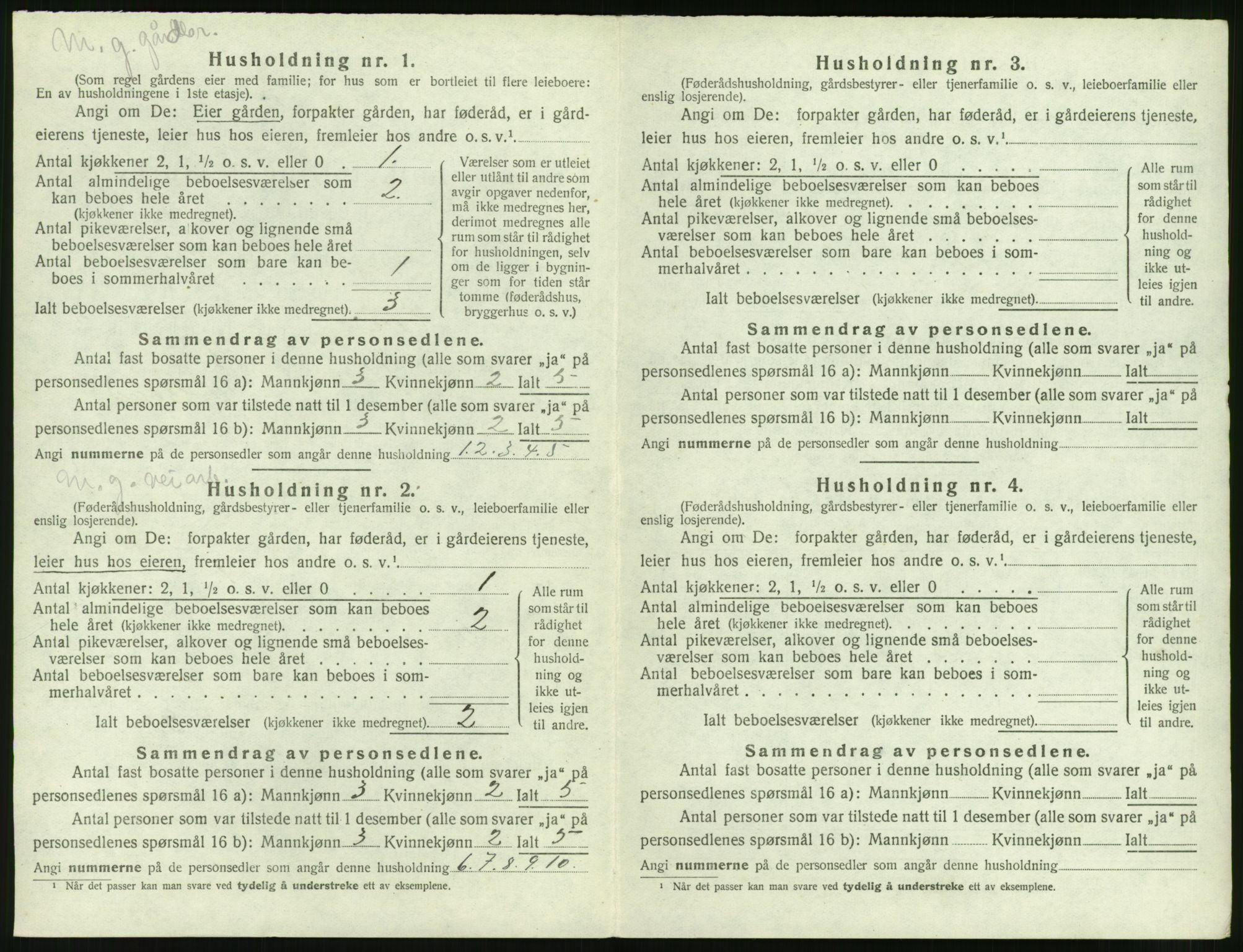 SAT, 1920 census for Hen, 1920, p. 123