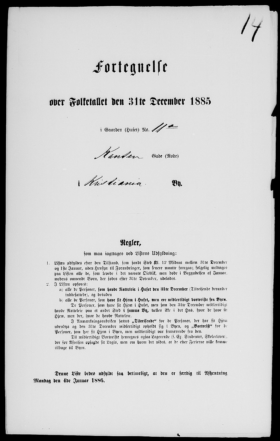 RA, 1885 census for 0301 Kristiania, 1885, p. 1533